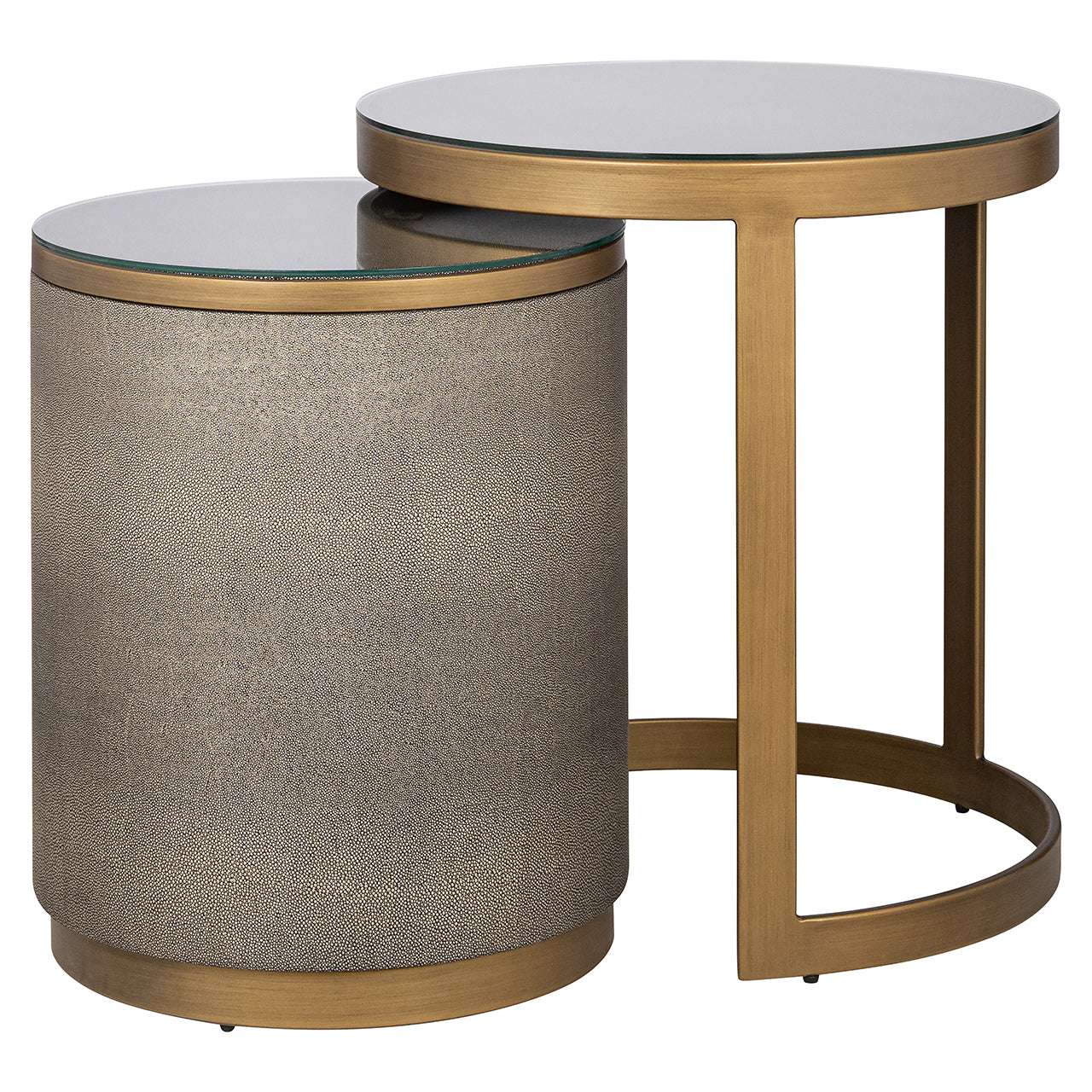 End table Bloomville set of 2 incl. glass (Gold)