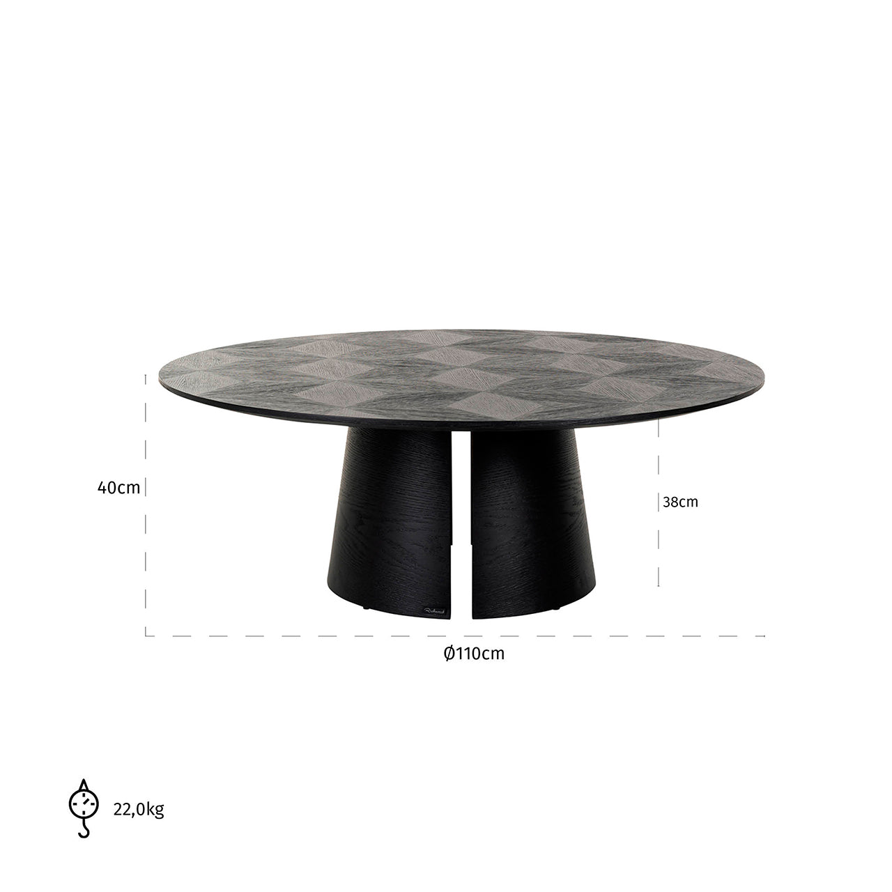 Coffee table Blax black 110Ø