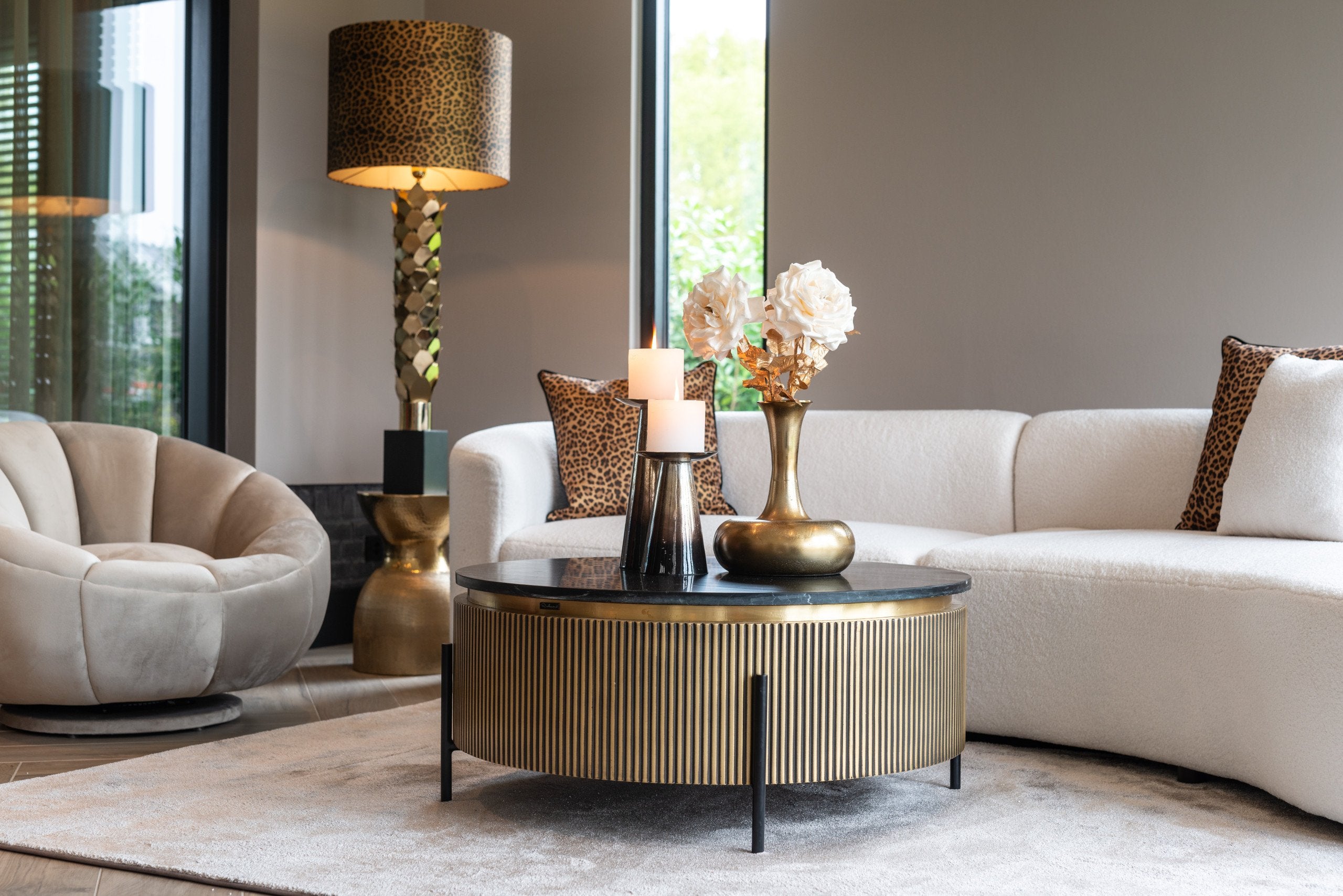 Coffee table Ironville gold 90Ø