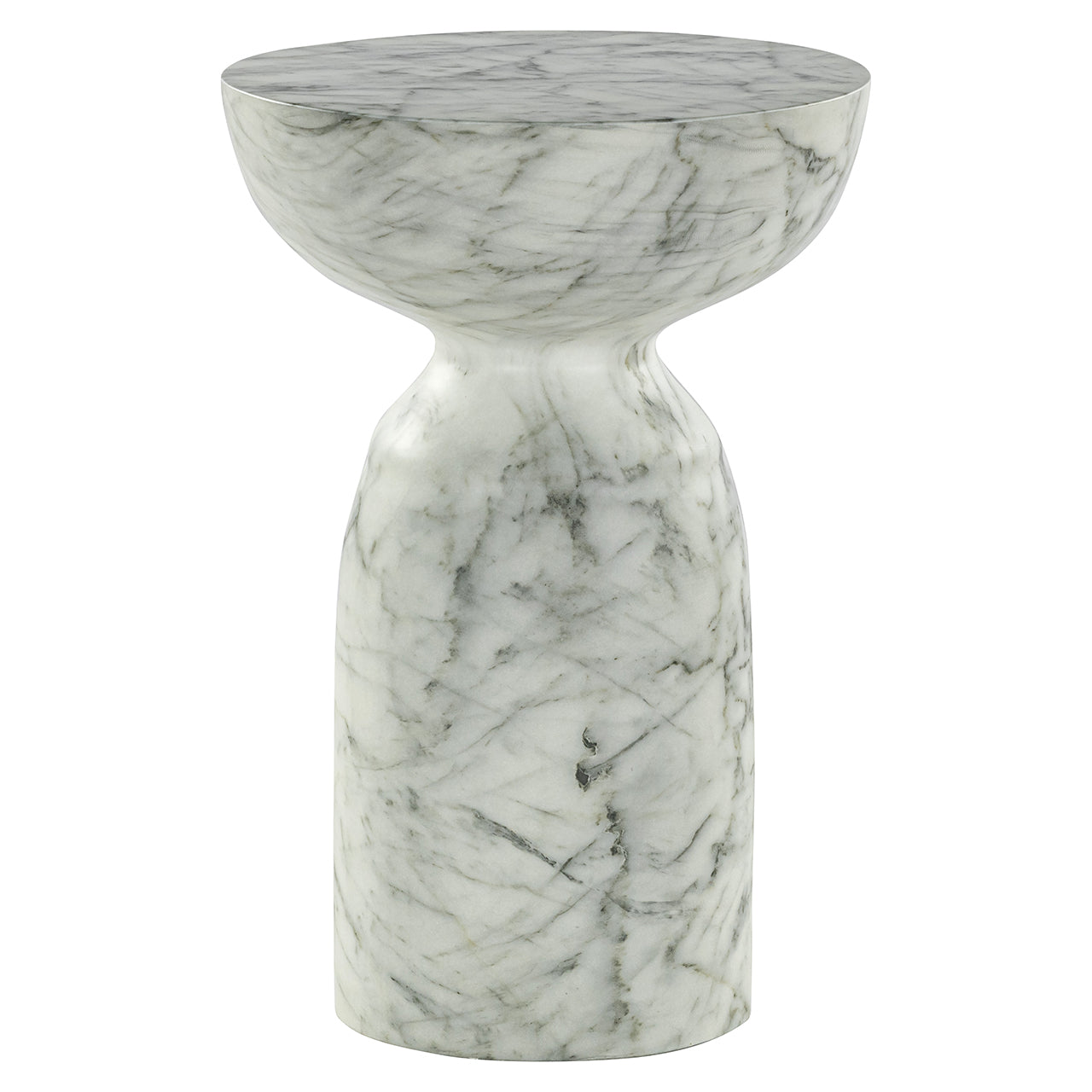 End table Kita faux white marble (White)