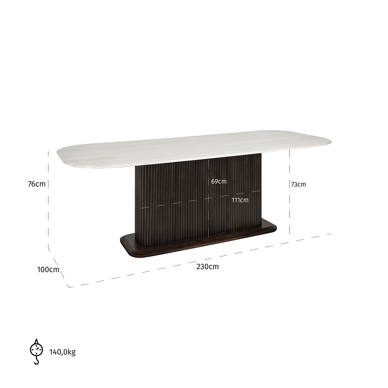 Dining table Mayfield 230 (Brown)
