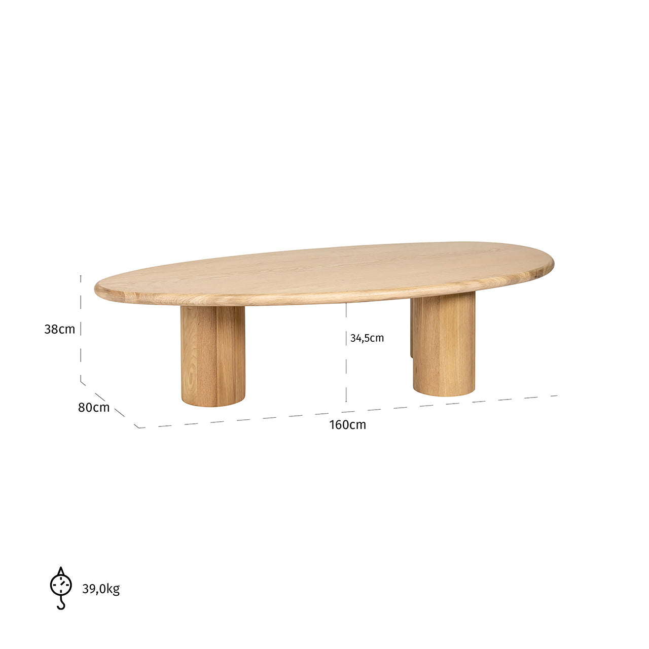 Coffee table Oakley (Natural oak)
