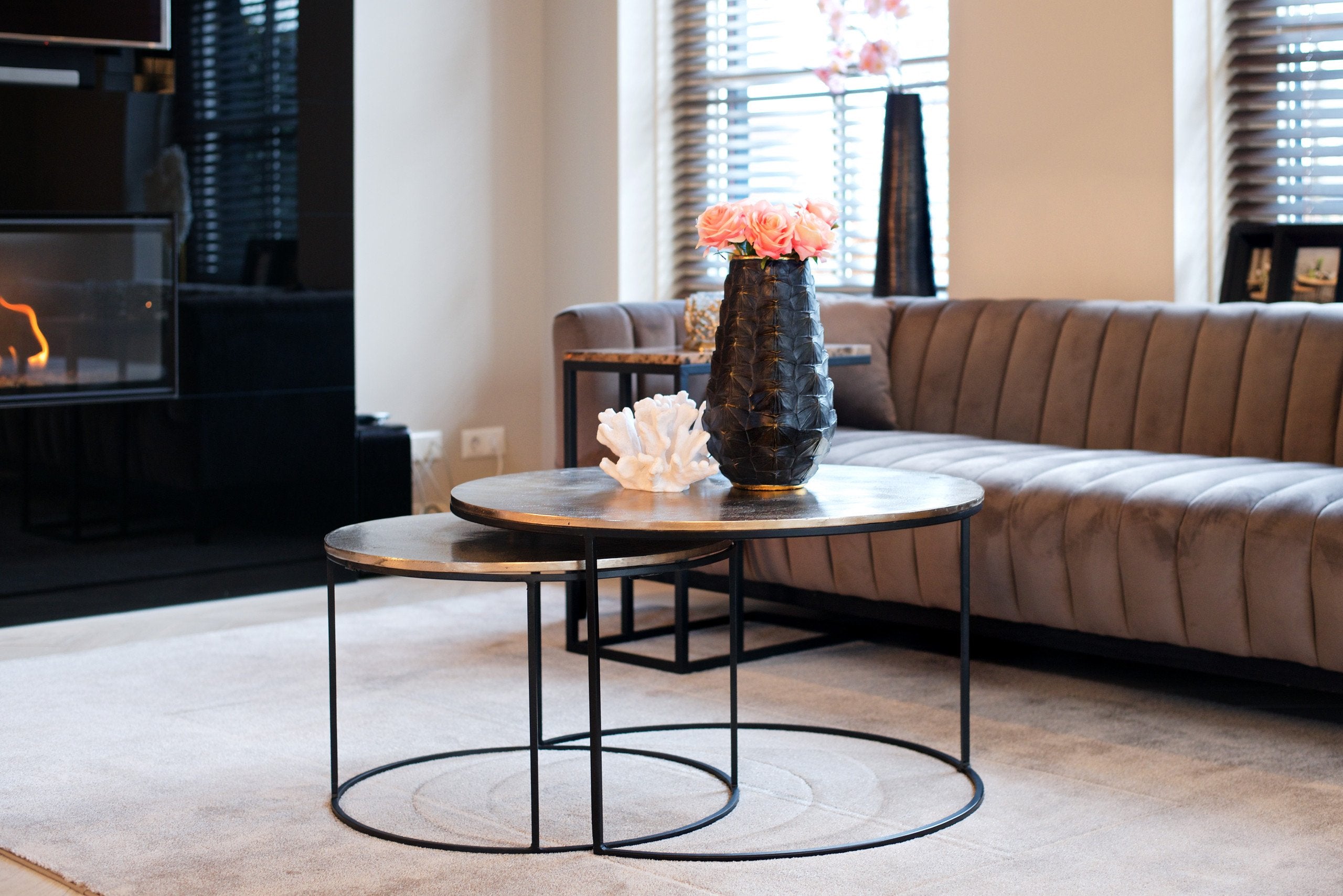 Coffee table Asher champagne gold (Set of 2)