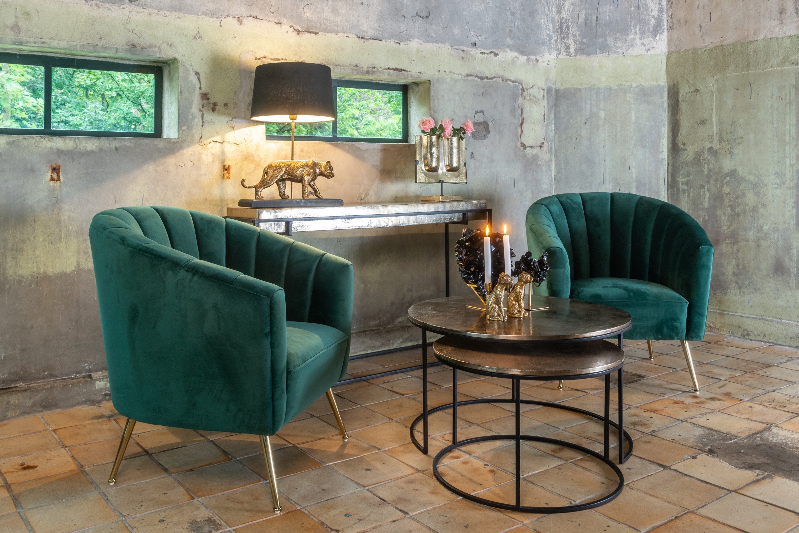 Coffee table Asher champagne gold (Set of 2)