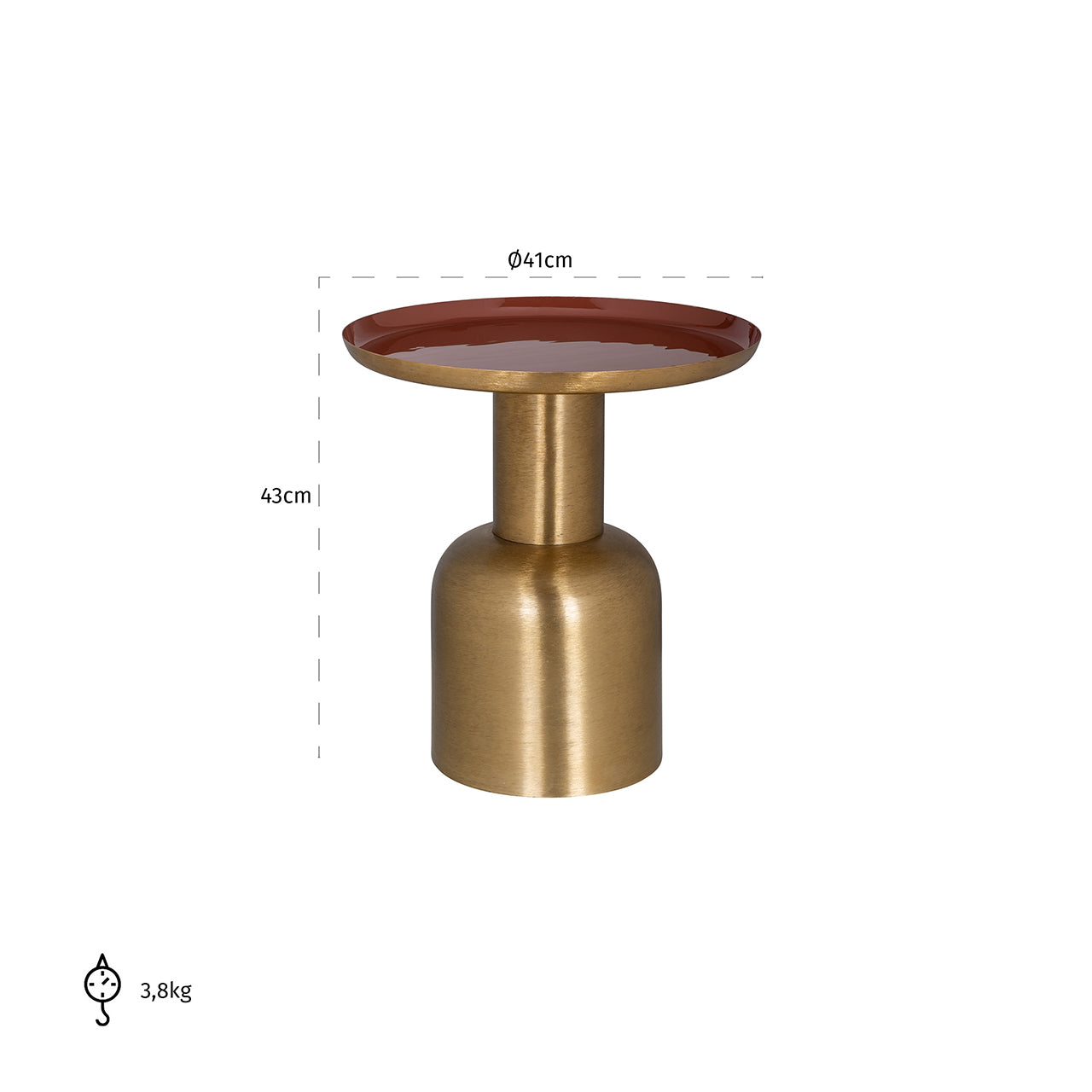 End table Inaya 41Ø (Brushed Gold)
