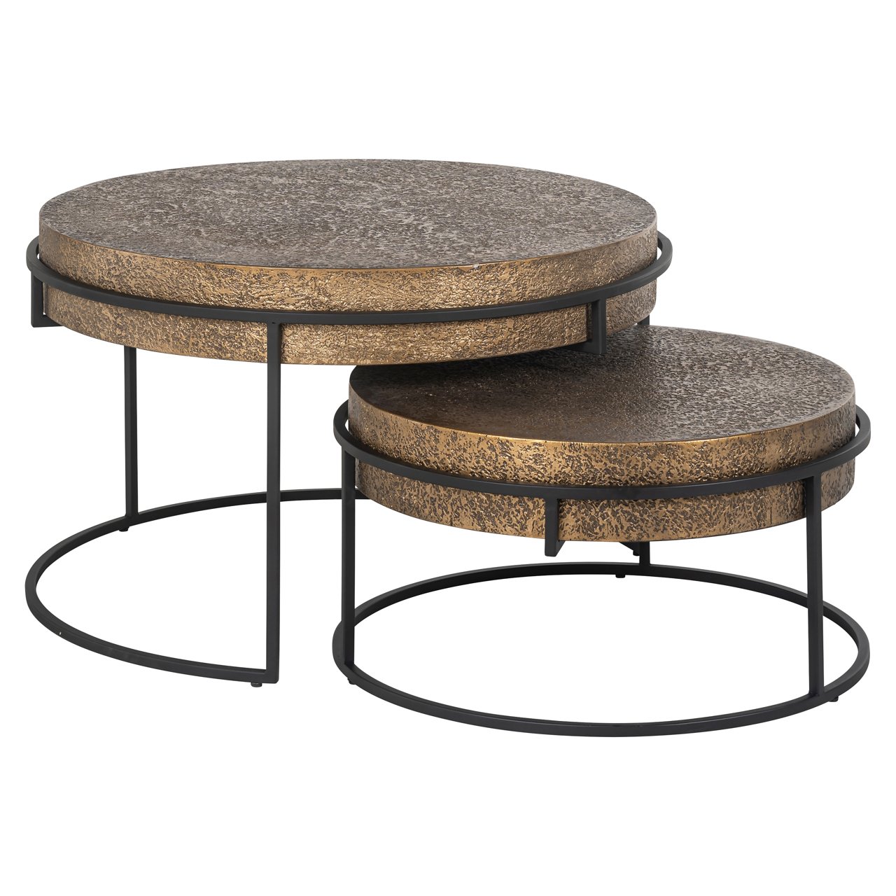 Coffee table Derby black/gold (Set of 2)
