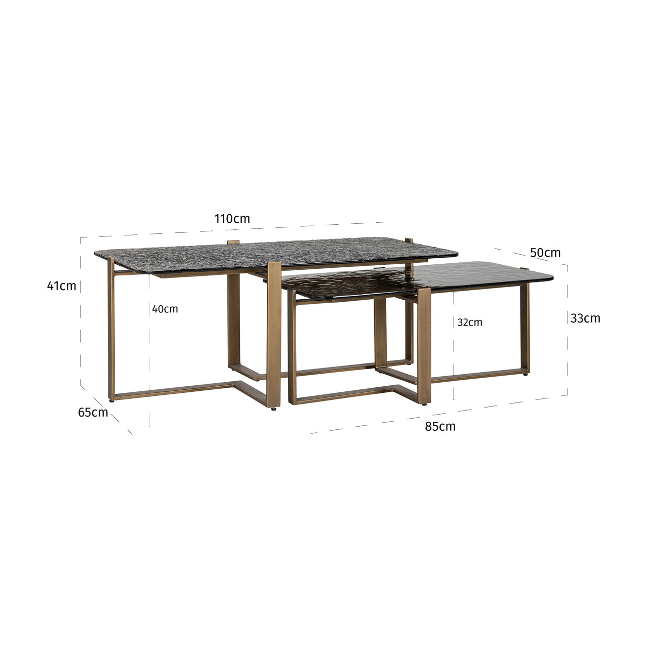 Coffee table Sterling brown (Set of 2)