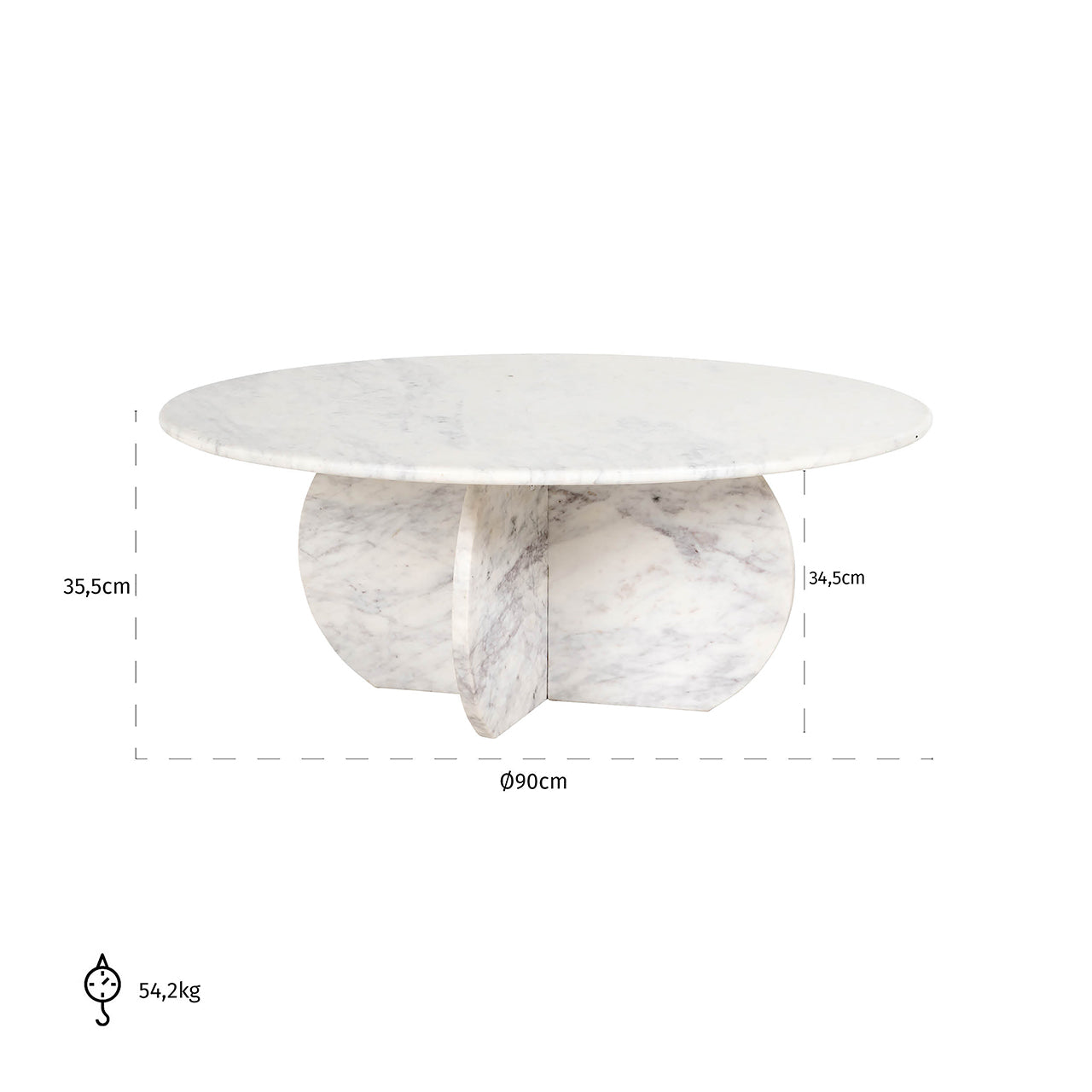 Coffee table Holmes 90Ø (White)