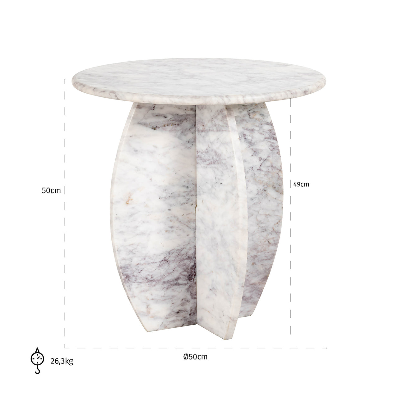 End table Holmes 50Ø (White)