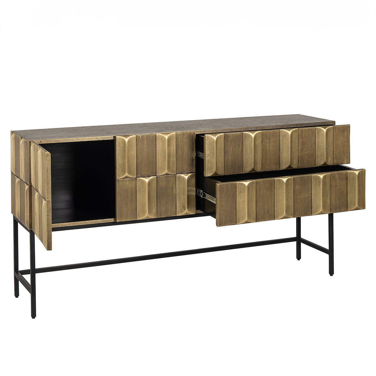 Sideboard Jaxx 2-doors 2-drawers (Black/gold)