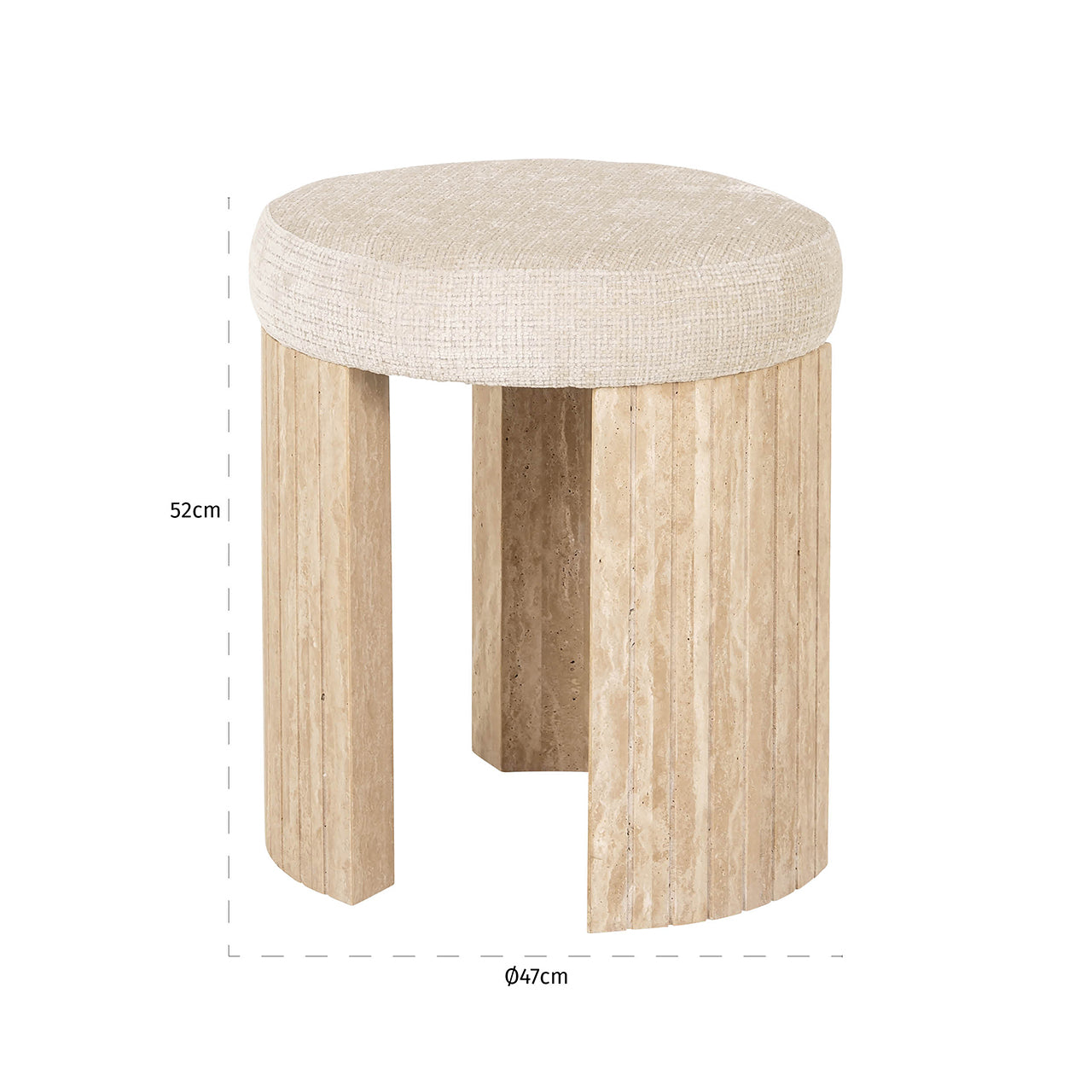Pouffe Gallice natural beige travertine (Beige)