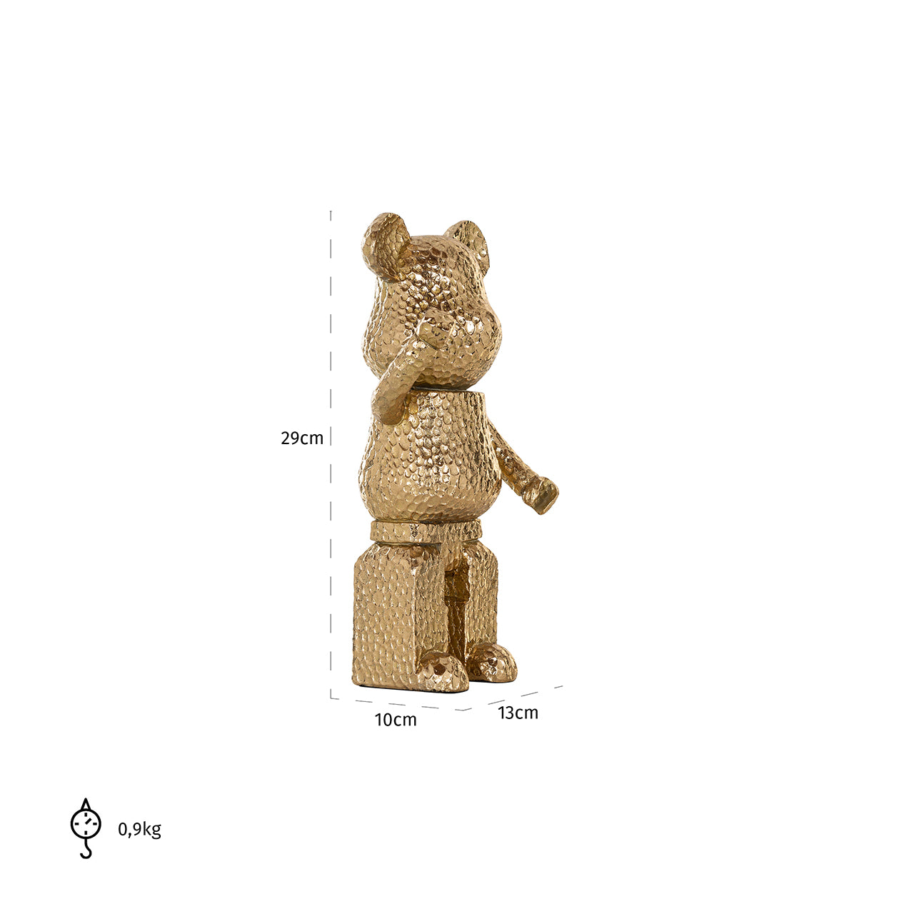 Decorative object Bear standing (Gold)