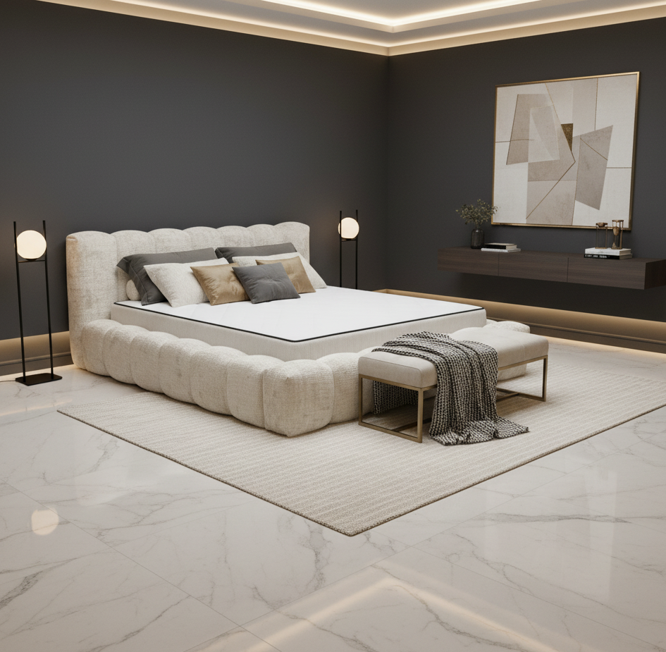 Bedframe Bexter - Beige  | Includes Slatted Base & Matress