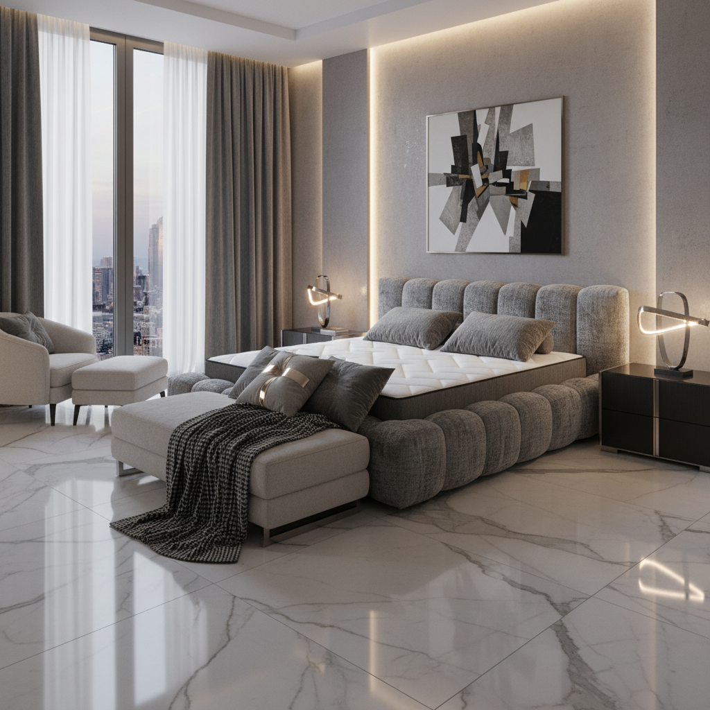 Bedframe Bexter - Gray  | Includes Slatted Base & Matress