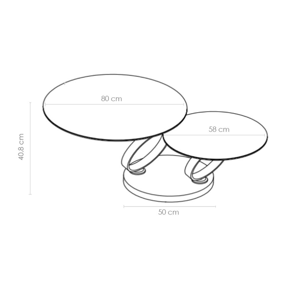 Coffee Table ONTAKE – Ceramic Dark Grey Ø80 - Ø135cm