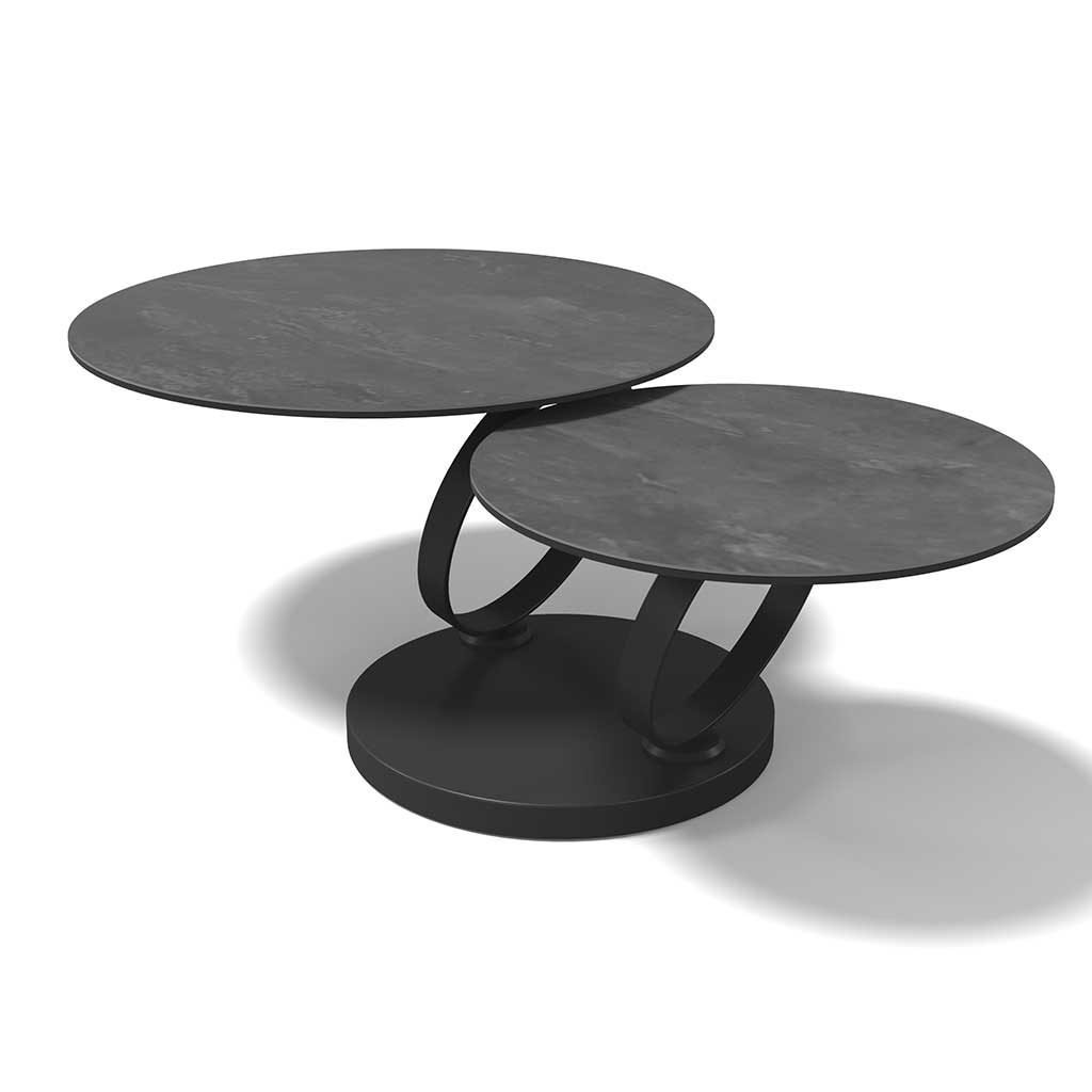 Coffee Table ONTAKE – Ceramic Dark Grey Ø80 - Ø135cm