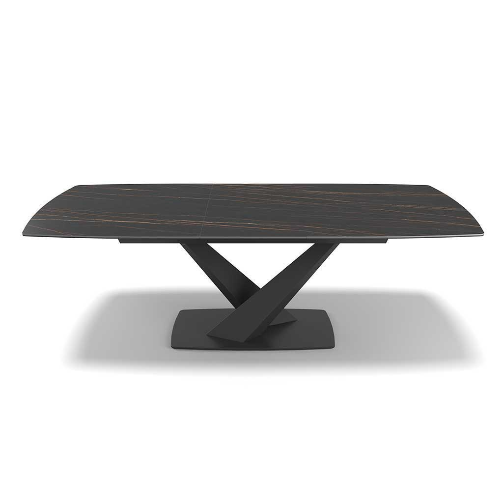 Dining Table Triumph - Ceramic Matt Black 180cm | Extendable 230cm | Electric (incl. Battery)