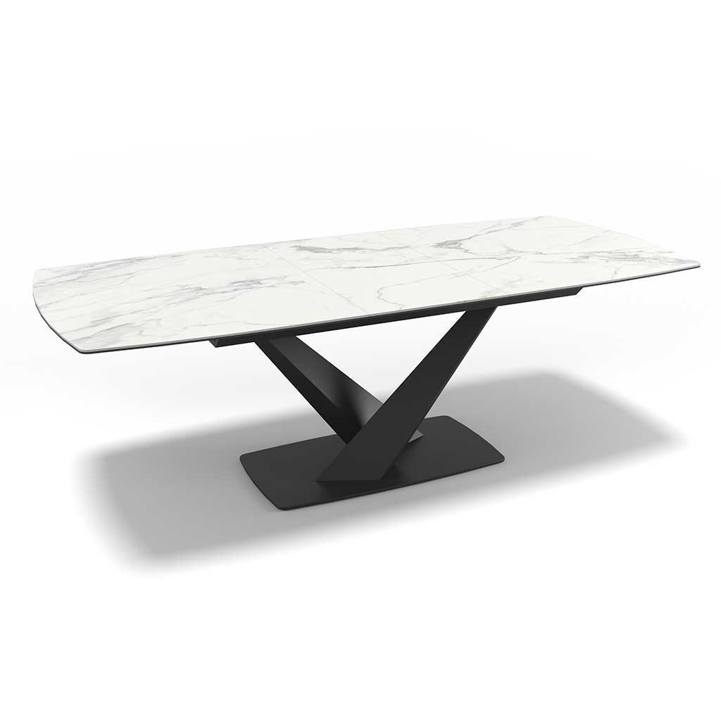 Dining Table Triumph - Ceramic Matt White 180cm | Extendable 230cm