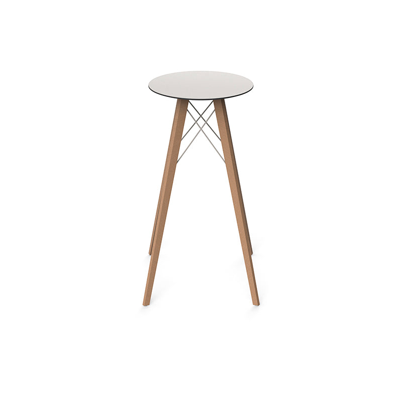 Faz - Wood High Table Ø50X105 Cm