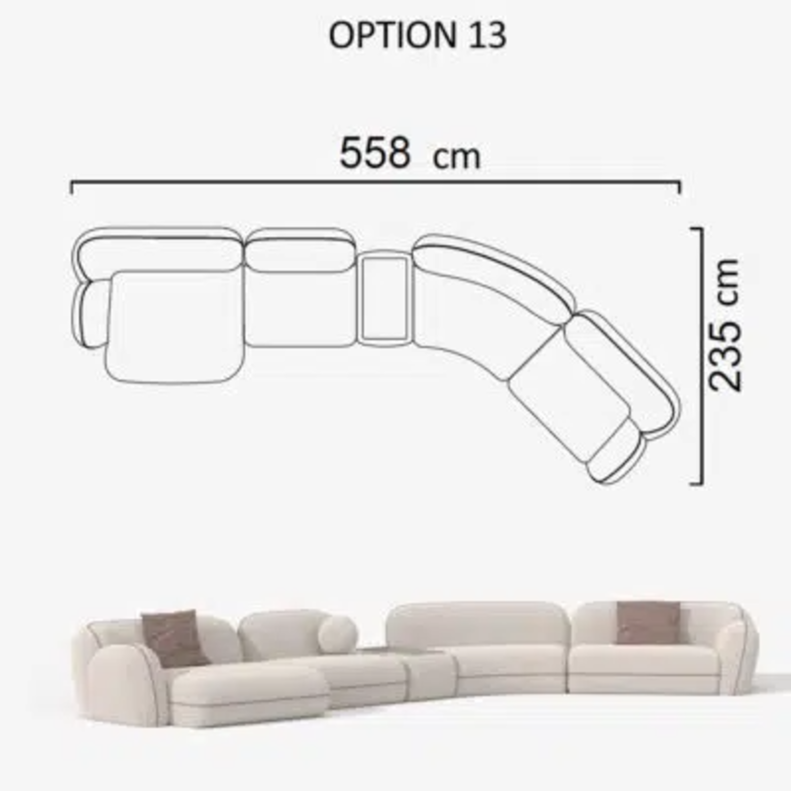 Sofa Aicon Creme 558cm