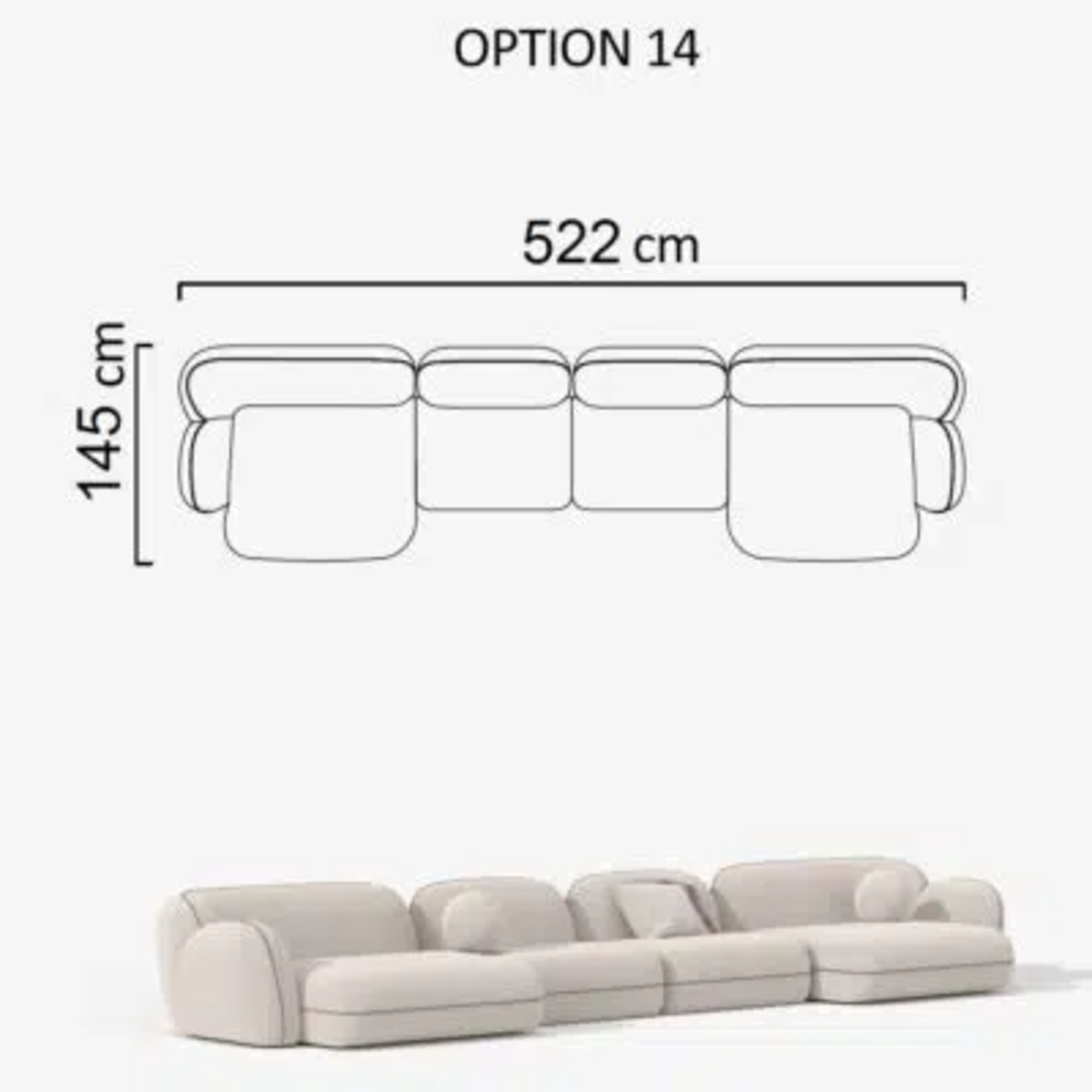 Sofa Aicon Creme 522cm