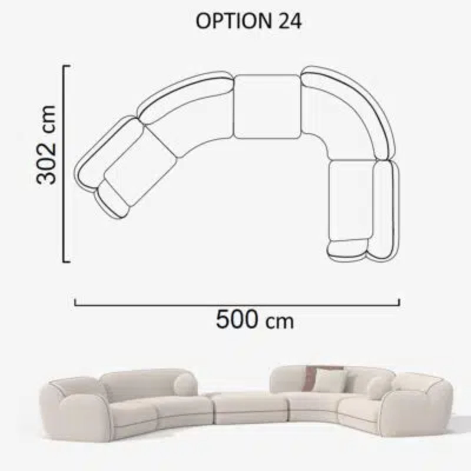 Sofa Aicon Creme 500cm