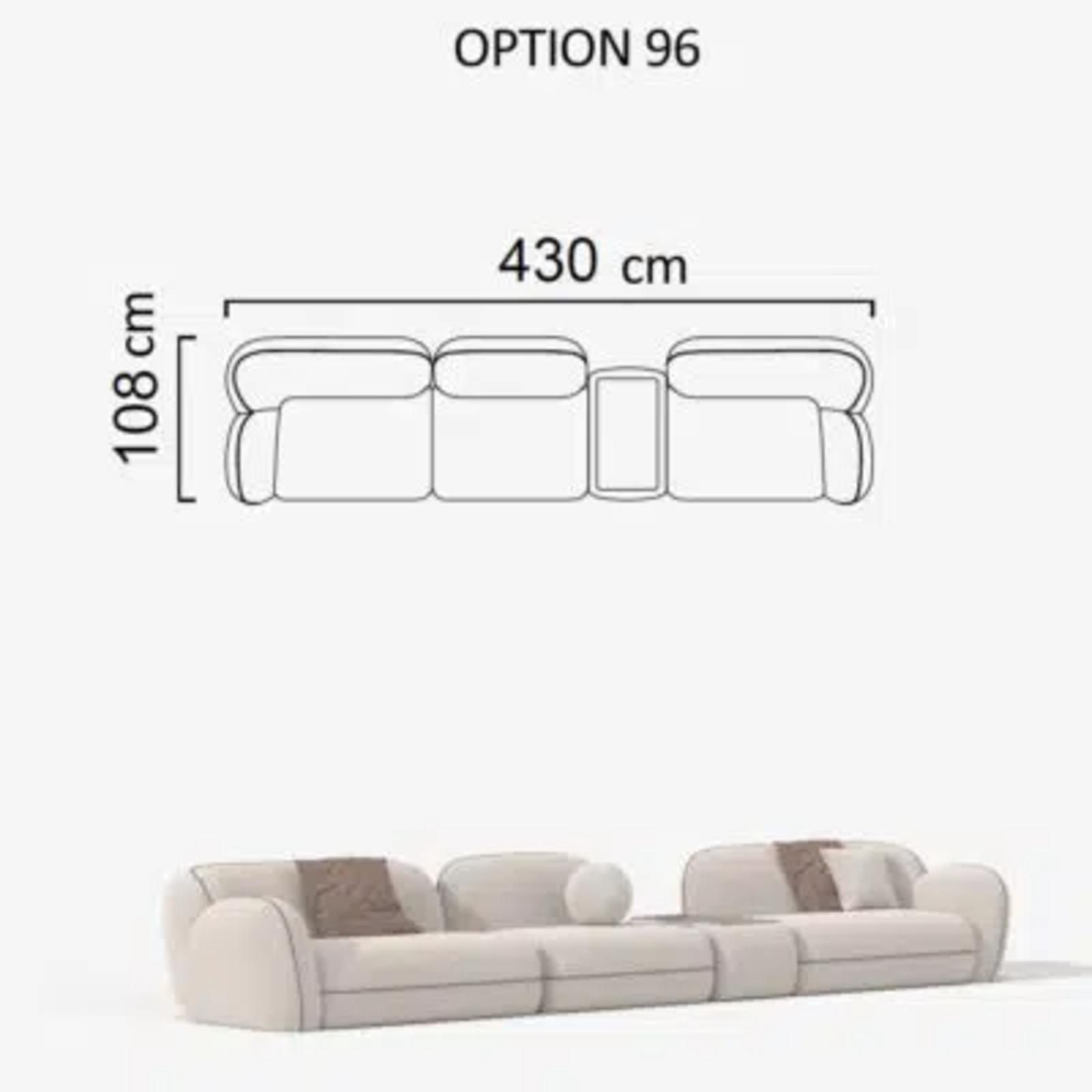 Sofa Aicon Creme 430cm