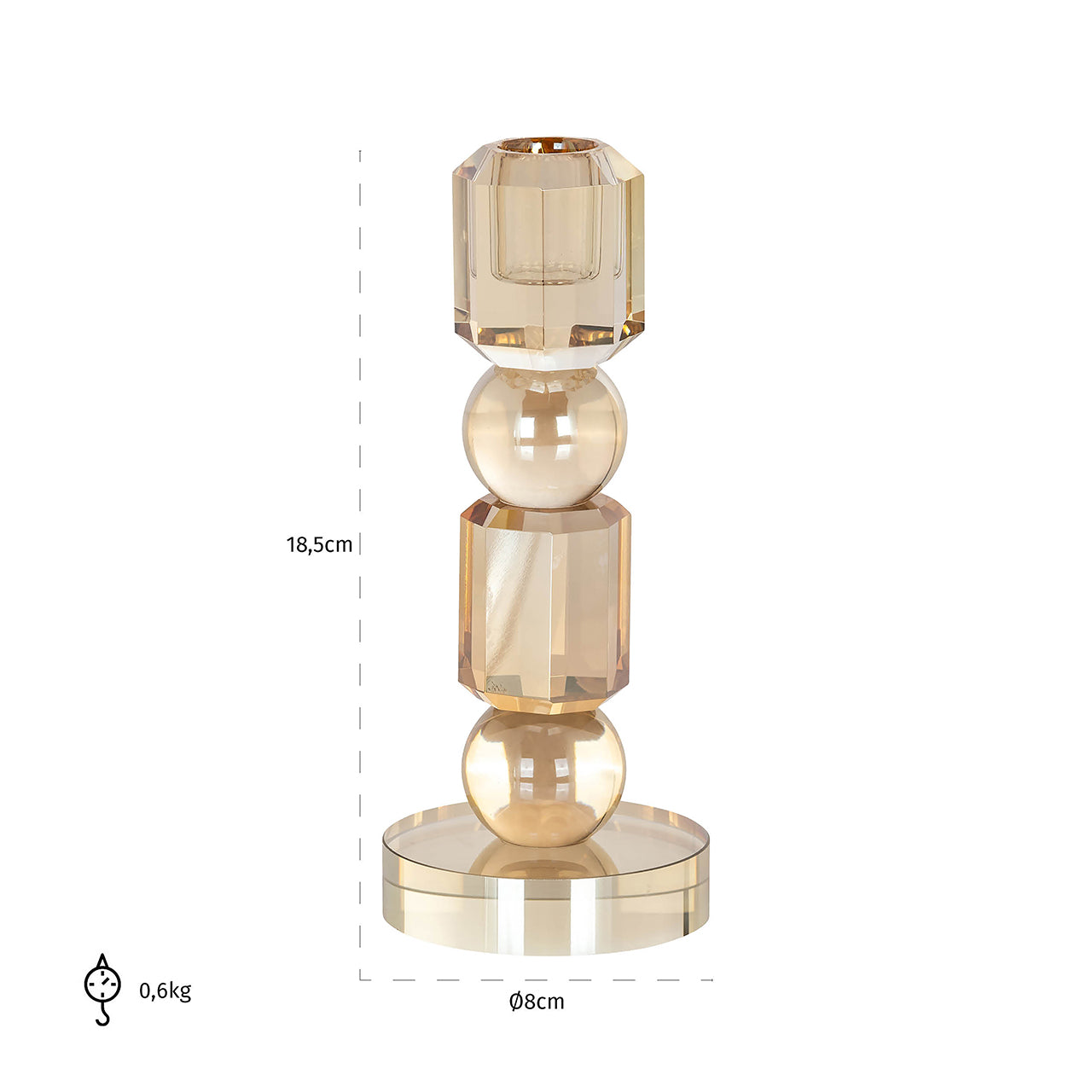 Candle holder Meral small (Brown)