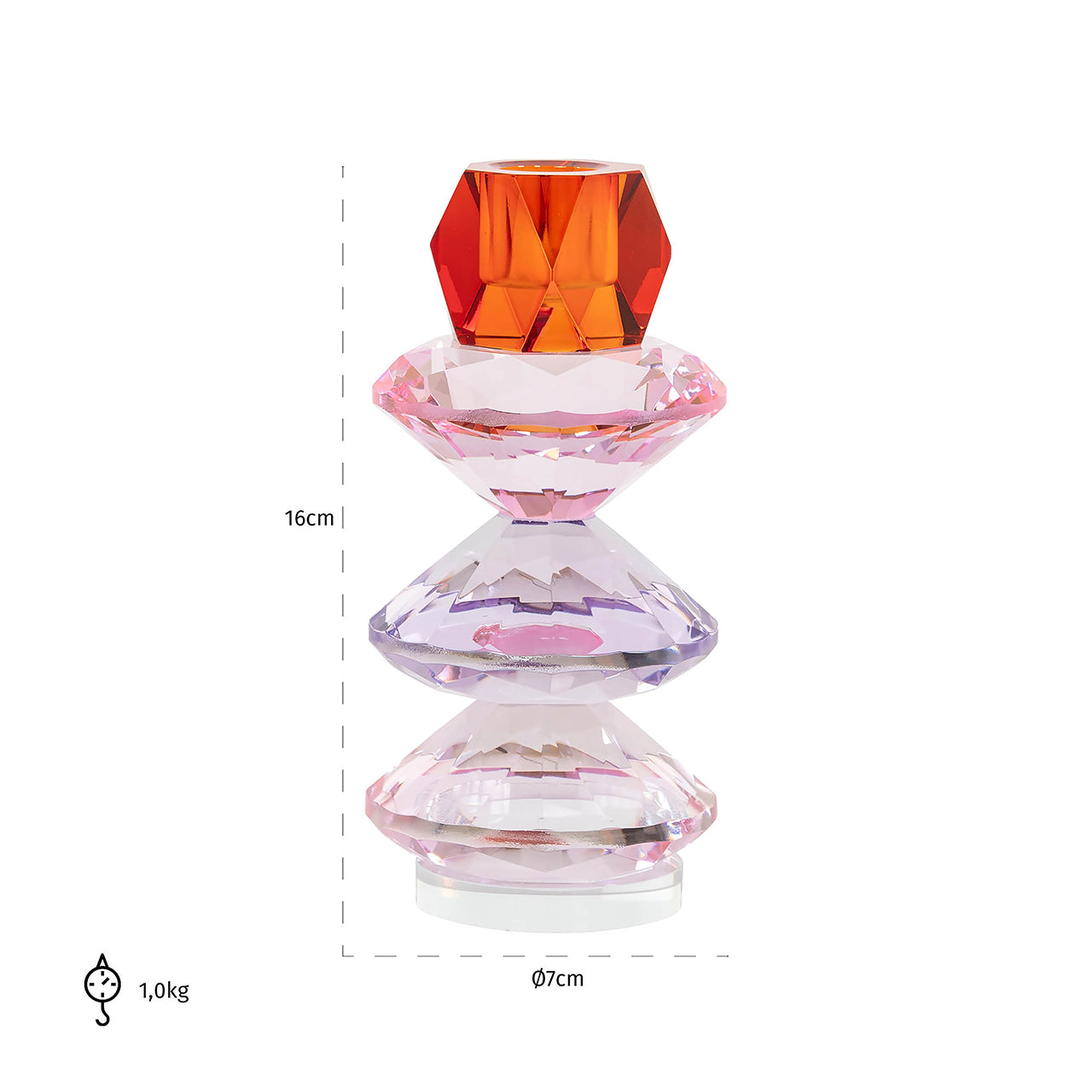 Candle holder Yalena big (Pink)