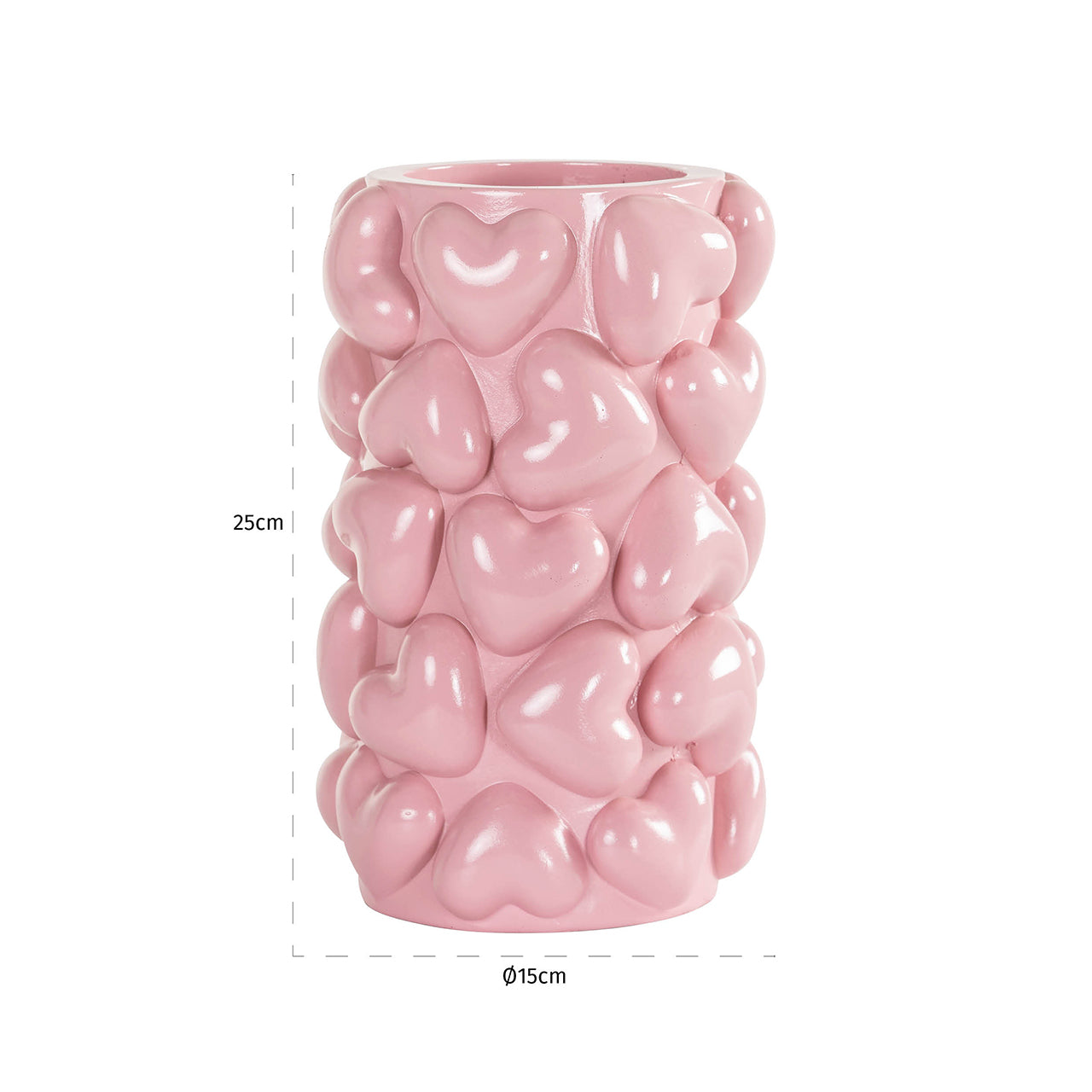 Candle holder Emel hearts small (Pink)