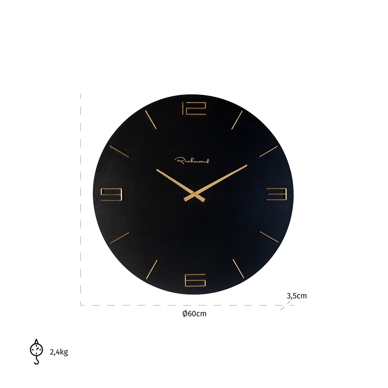 Clock Byram (Black/gold)