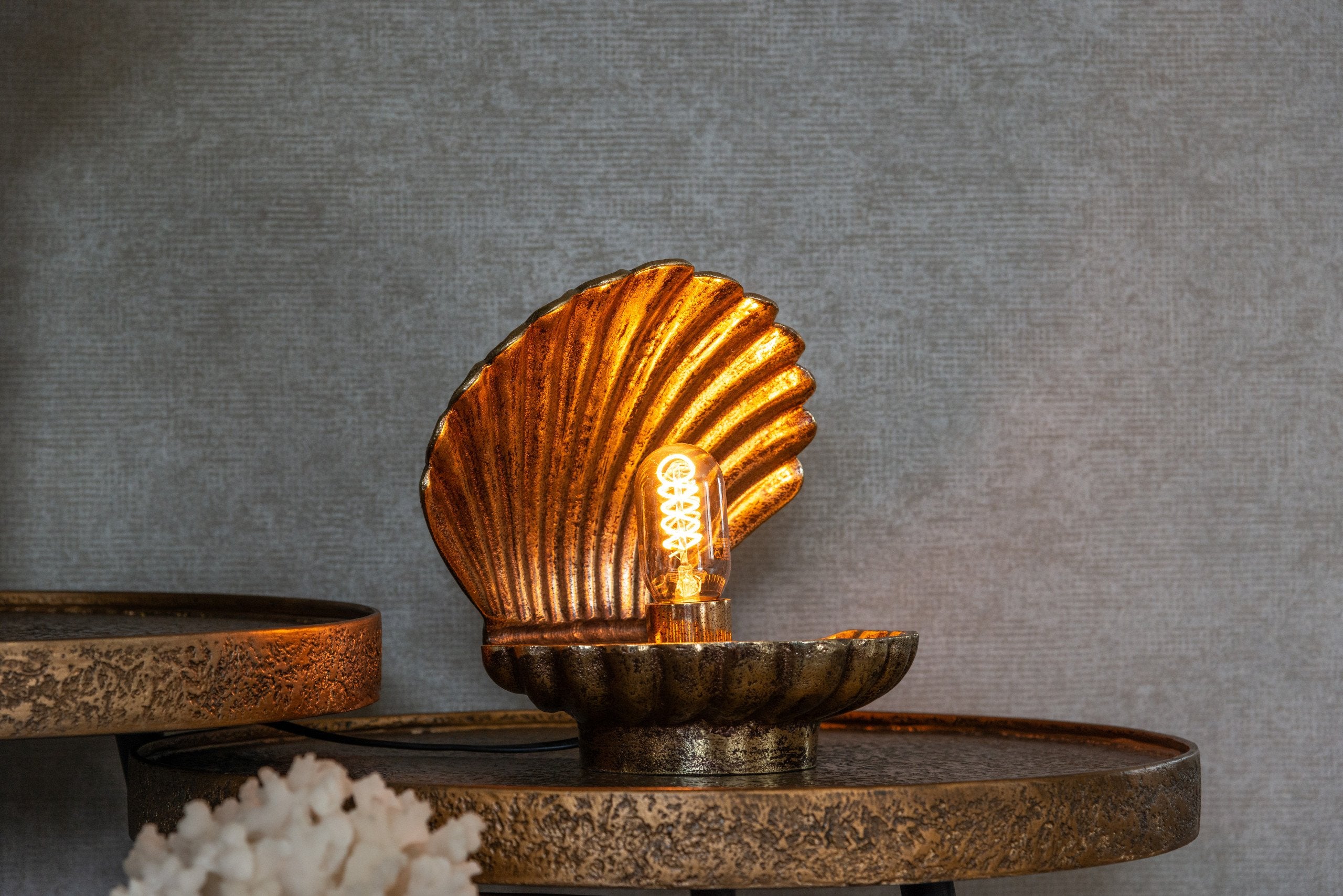 Coffee table Luton black/gold (Set of 3)