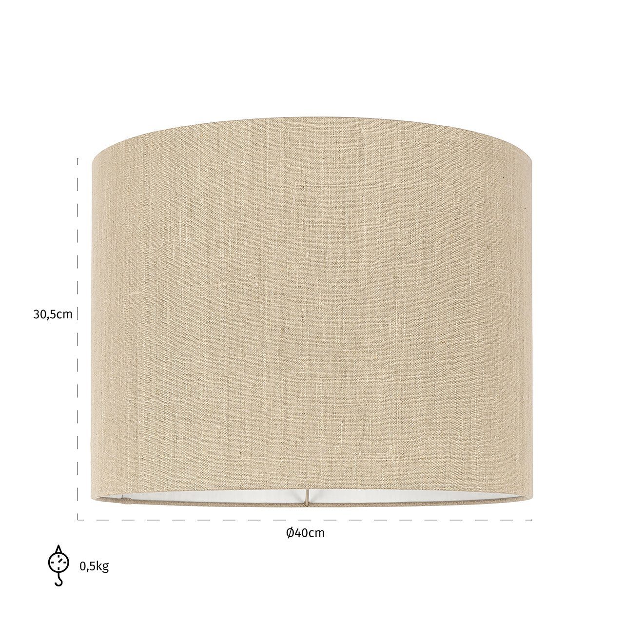 Lampshade Sally sand linnen cilinder 40Ø (Sand)