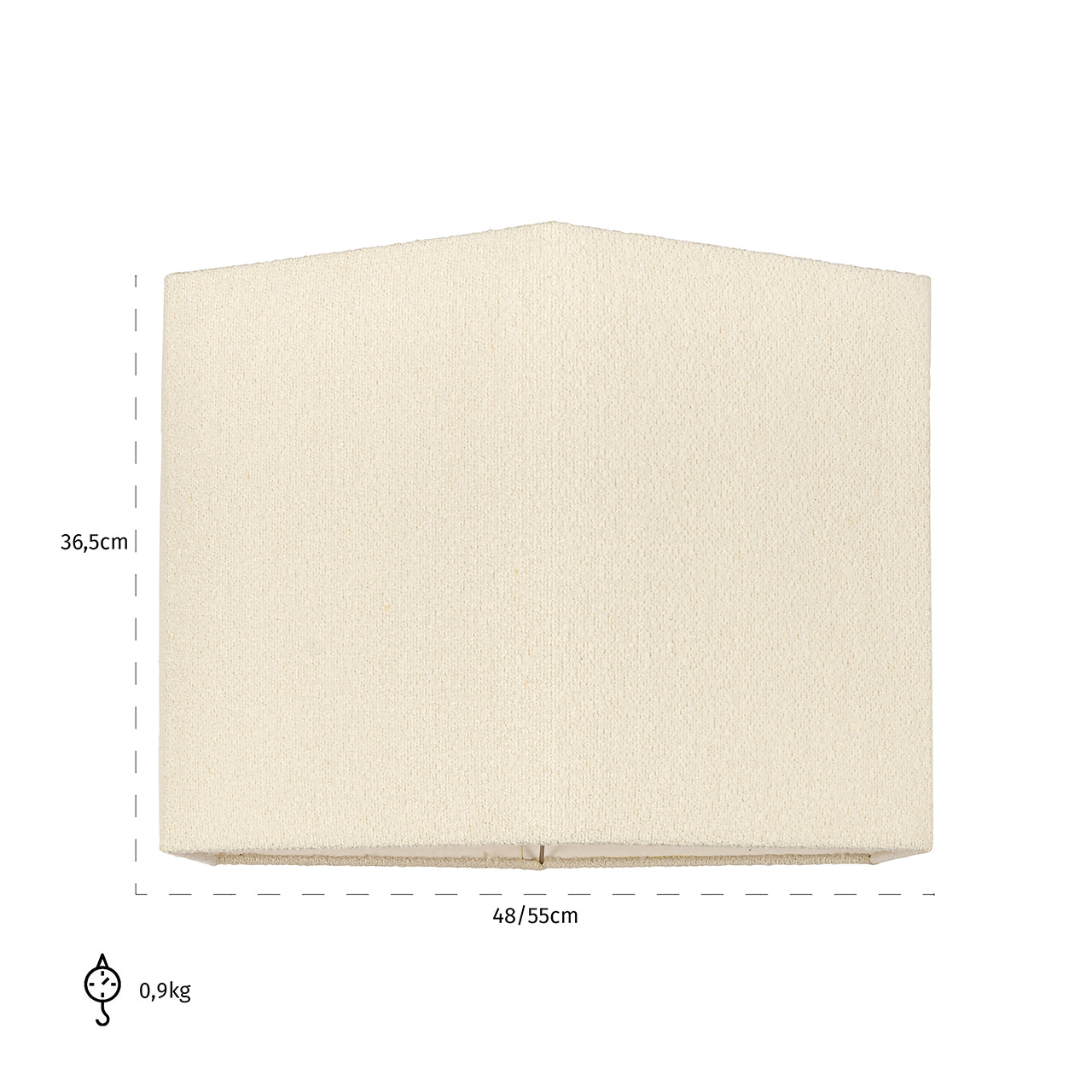 Lampshade Soho white bouclé hexagon XL (White)