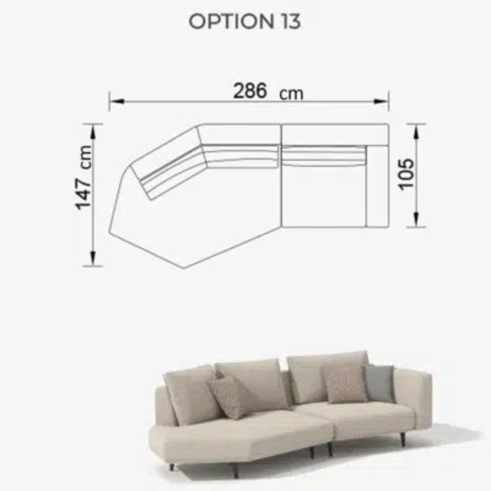 Sofa Love Off-White 286cm