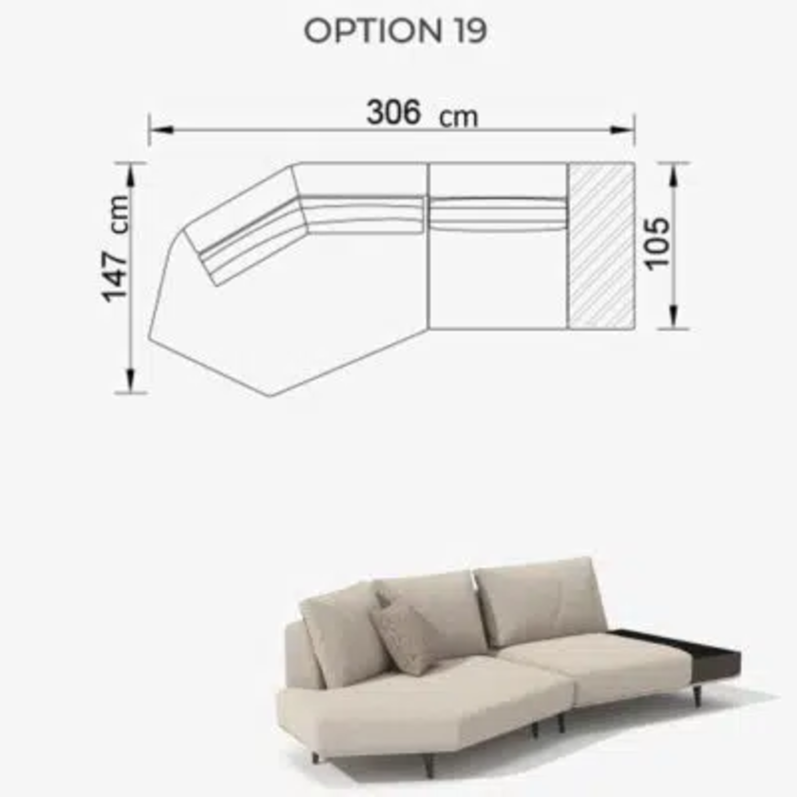 Sofa Love Off-White 306cm
