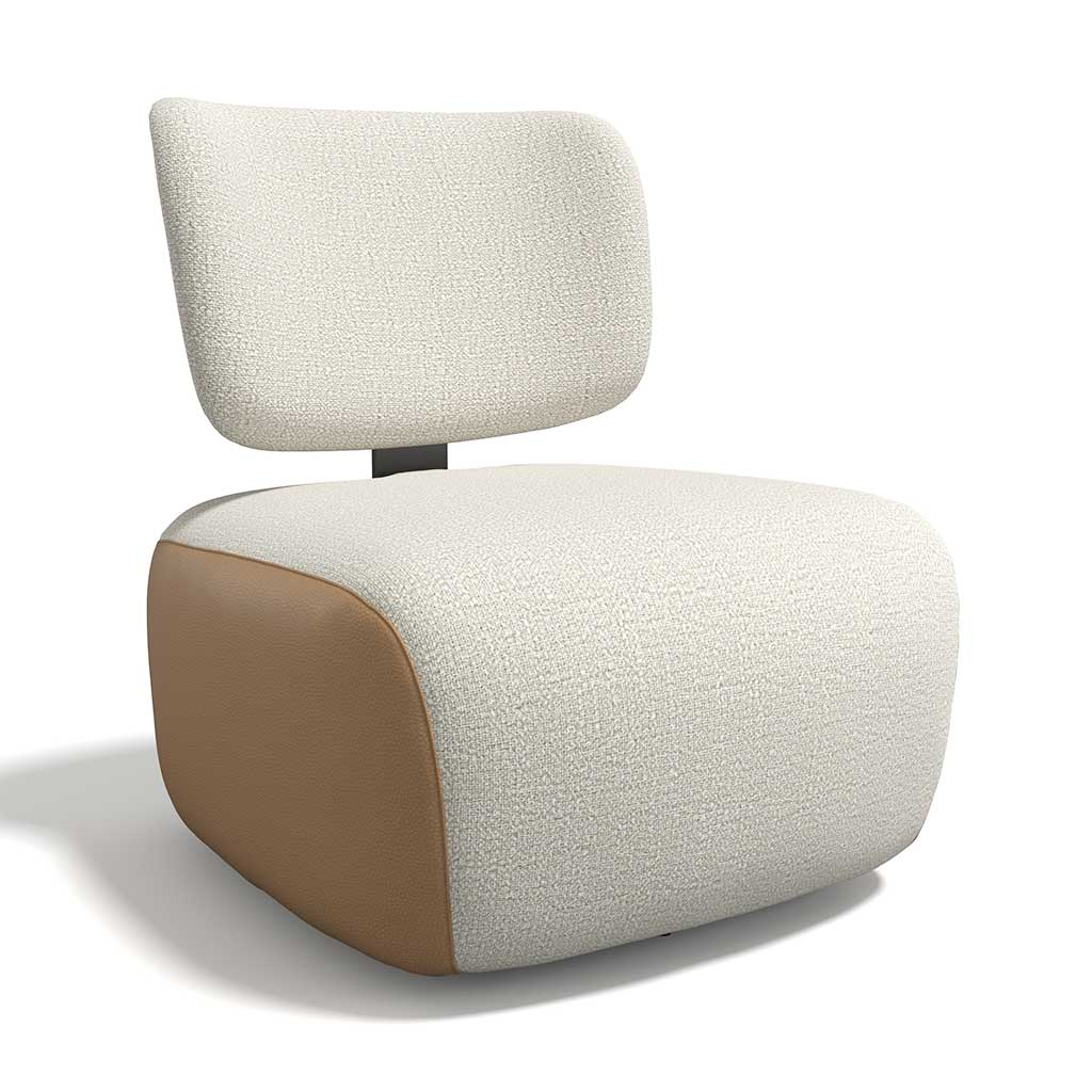 Lounge Chair Miro – Swivel Base – Oasis + Cognac