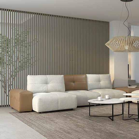 Sofa Magic - White/Brown - Lounge Right