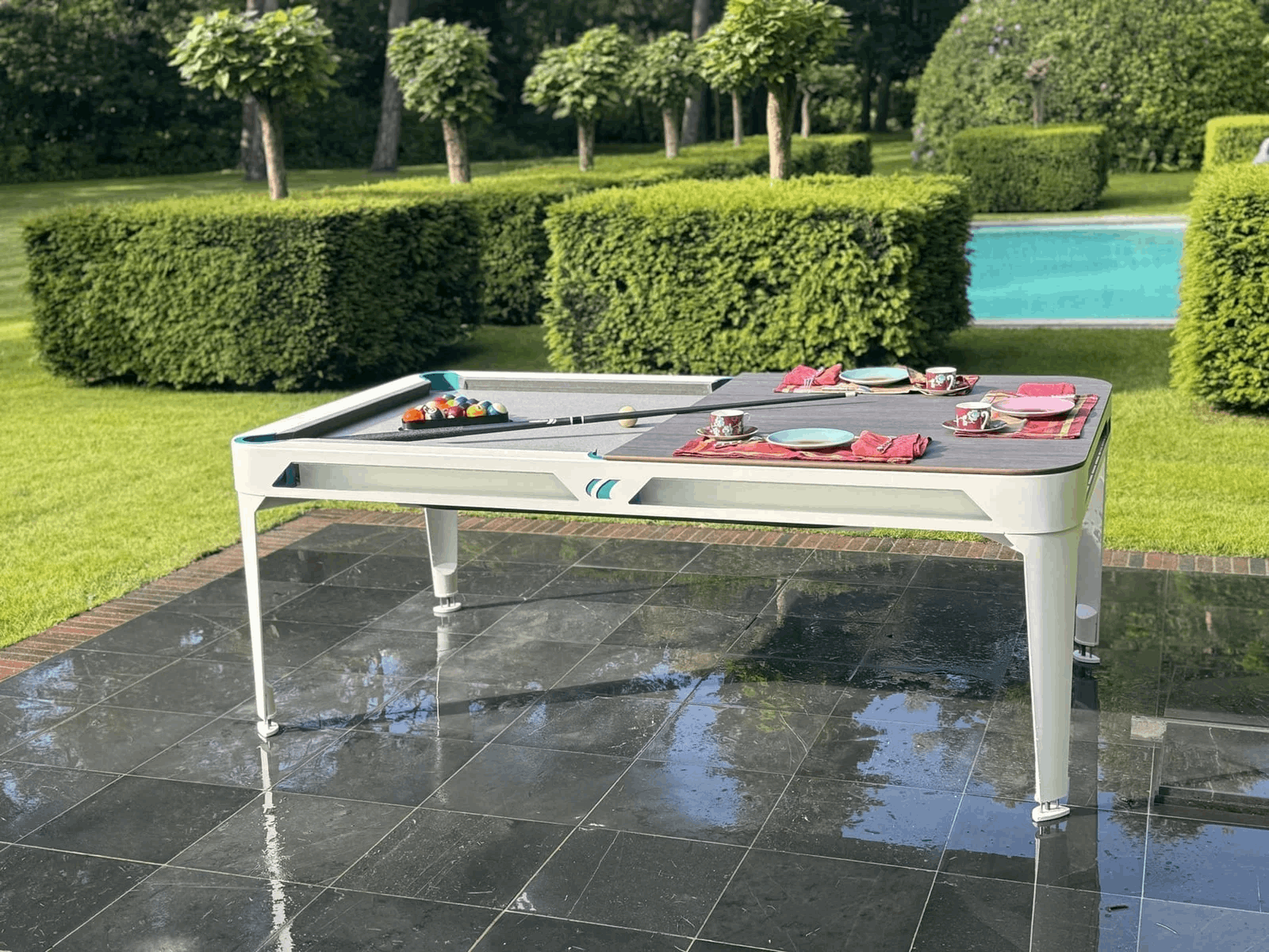 Outdoor Pool & Dining Table 7FT White