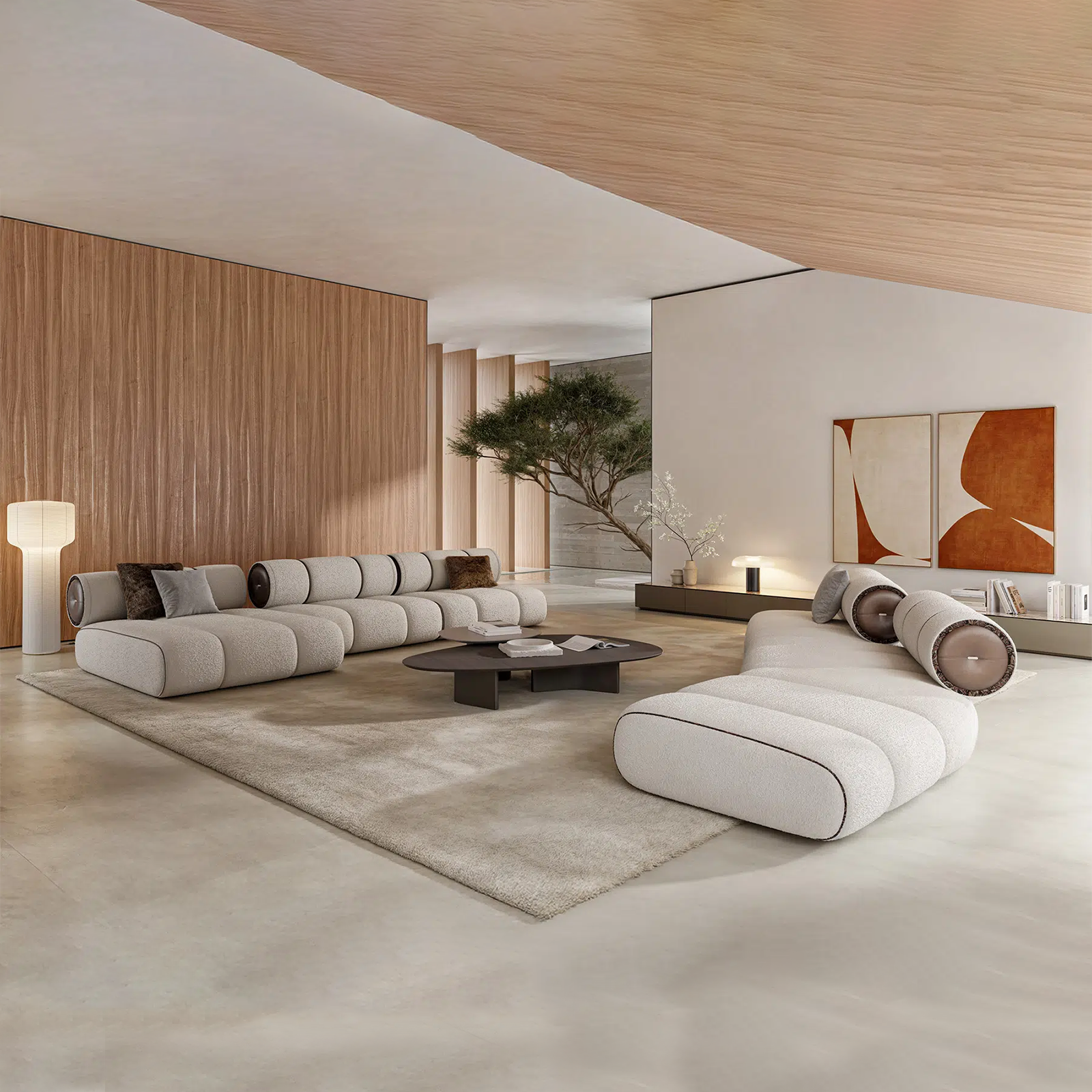 Sofa Orian White 116x395cm