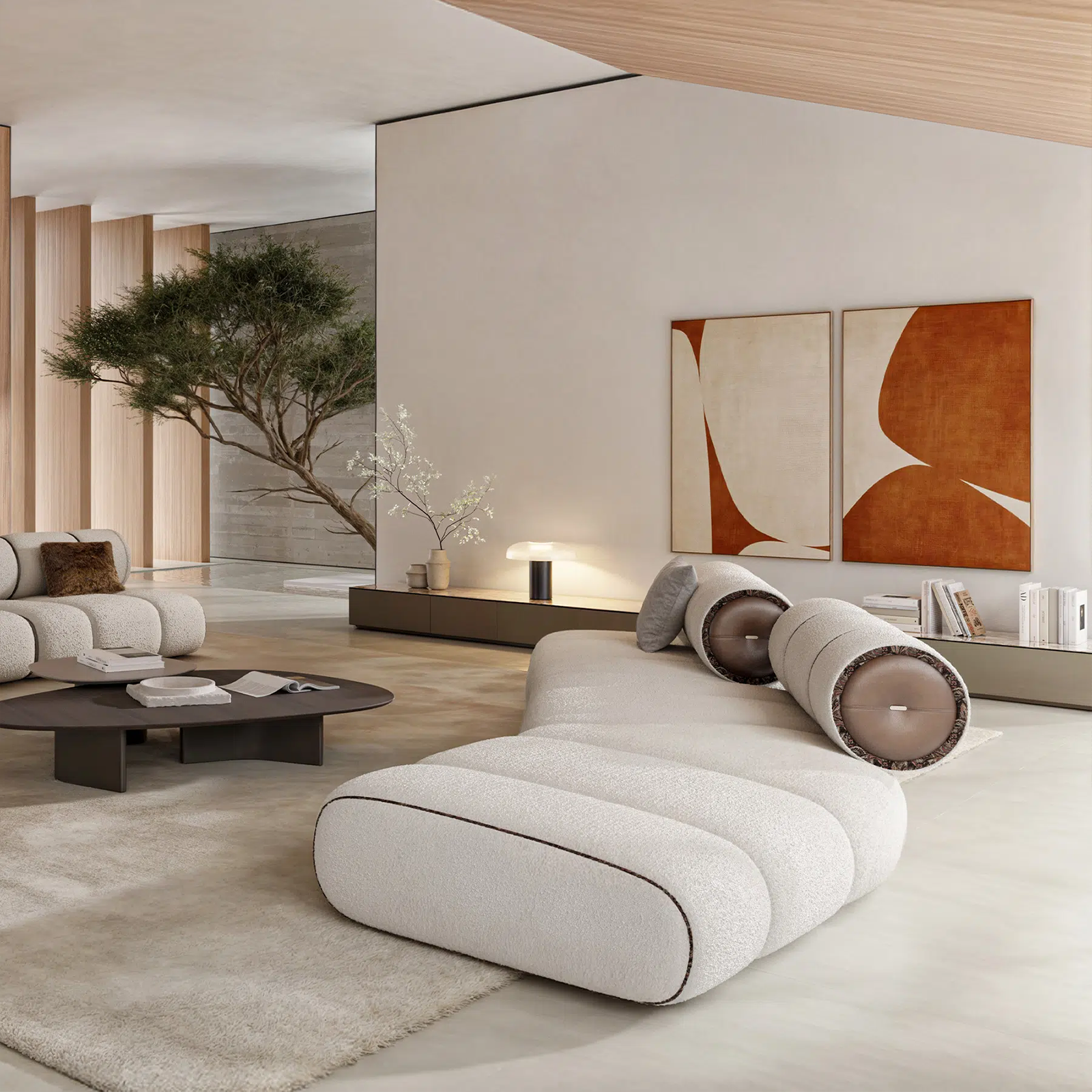 Sofa Orian White 116x395cm