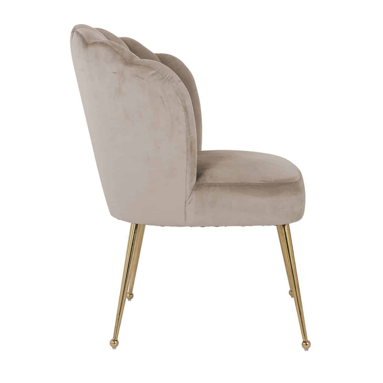 Chair Pippa - khaki velvet/ gold (Quartz Khaki 903)