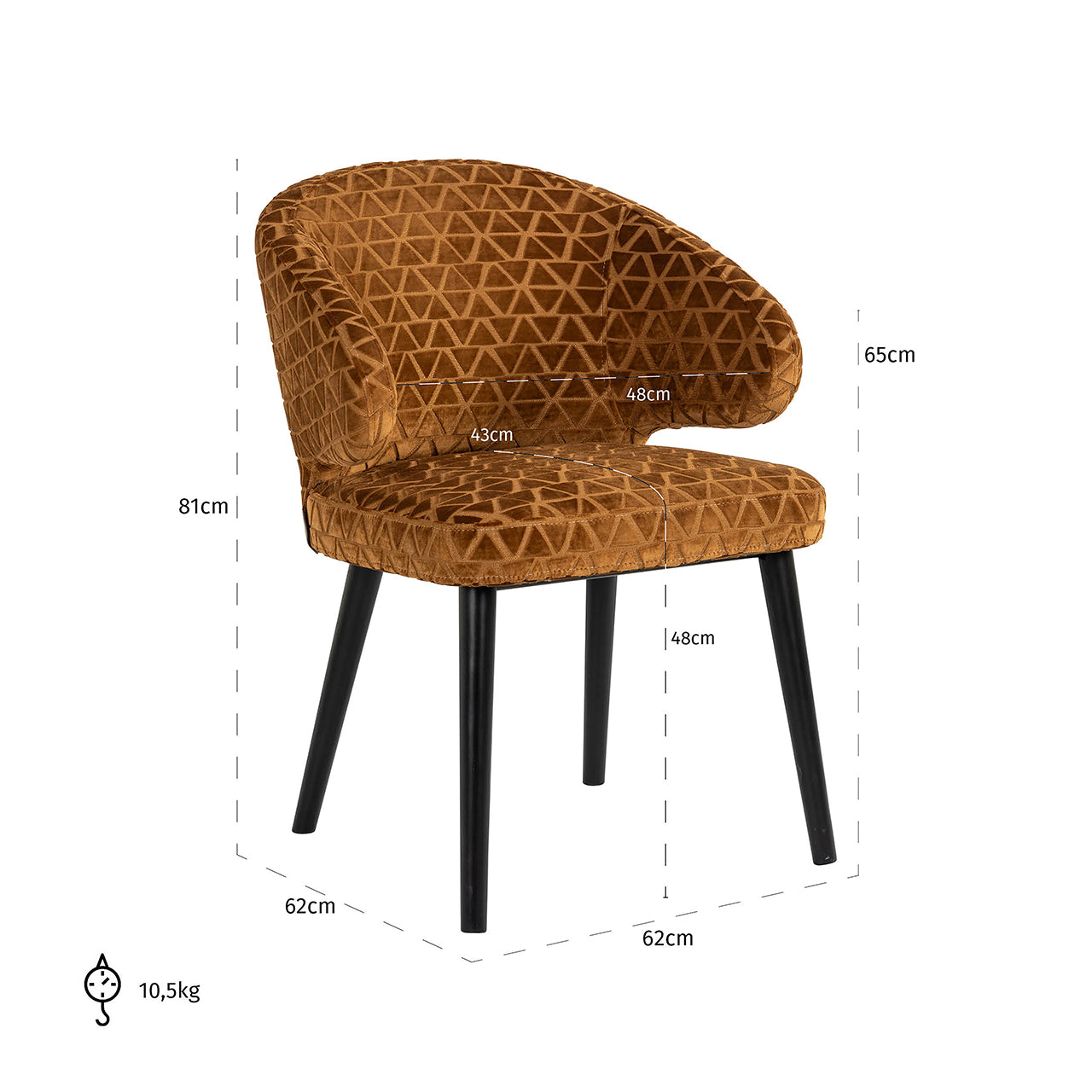 Chair Indigo - gold triangle (Triangle 2013 old gold)