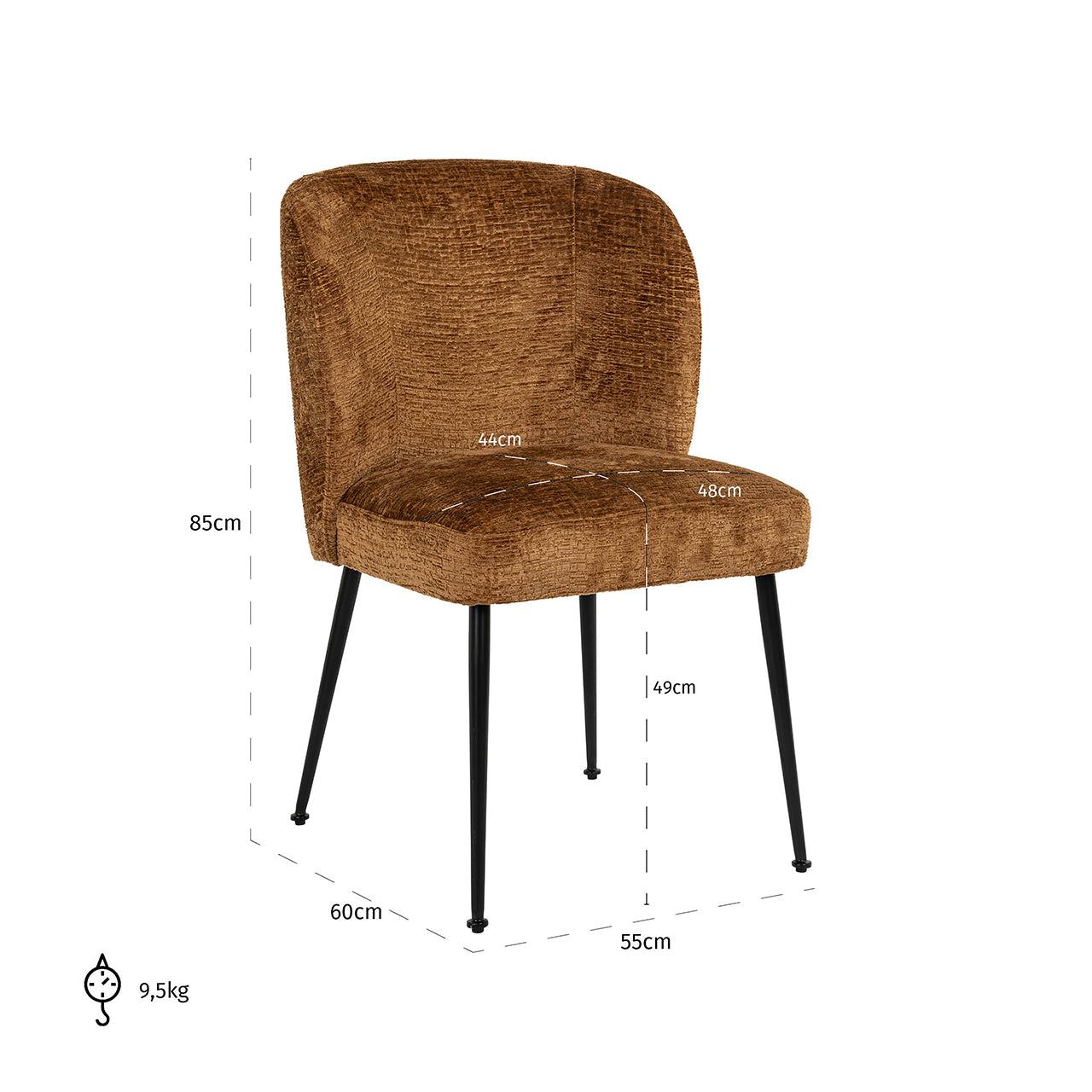 Chair Fallon - cognac fusion (Fusion cognac 28)