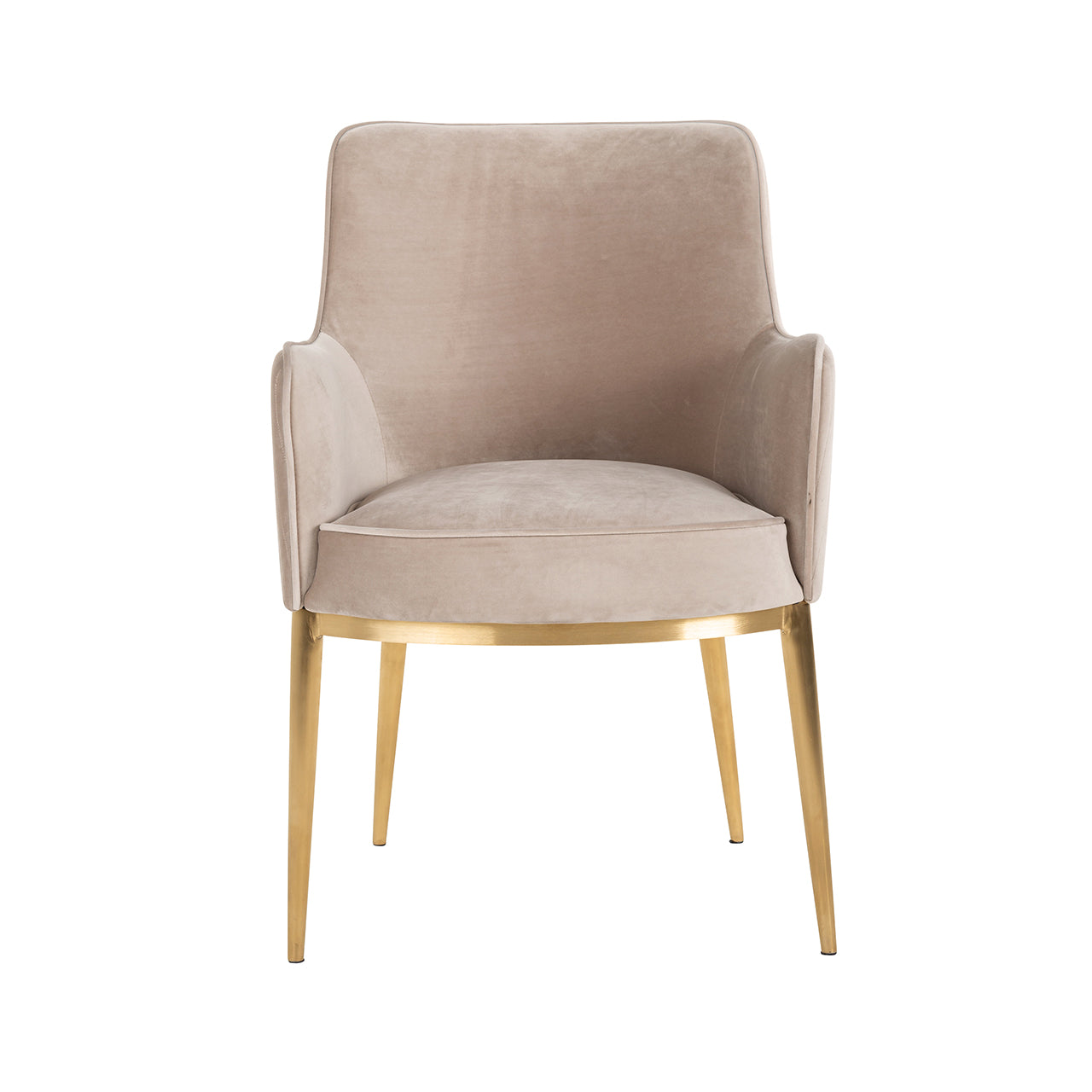 Chair Breeze - khaki velvet / brushed gold fire retardant (FR-Quartz 903 Khaki)