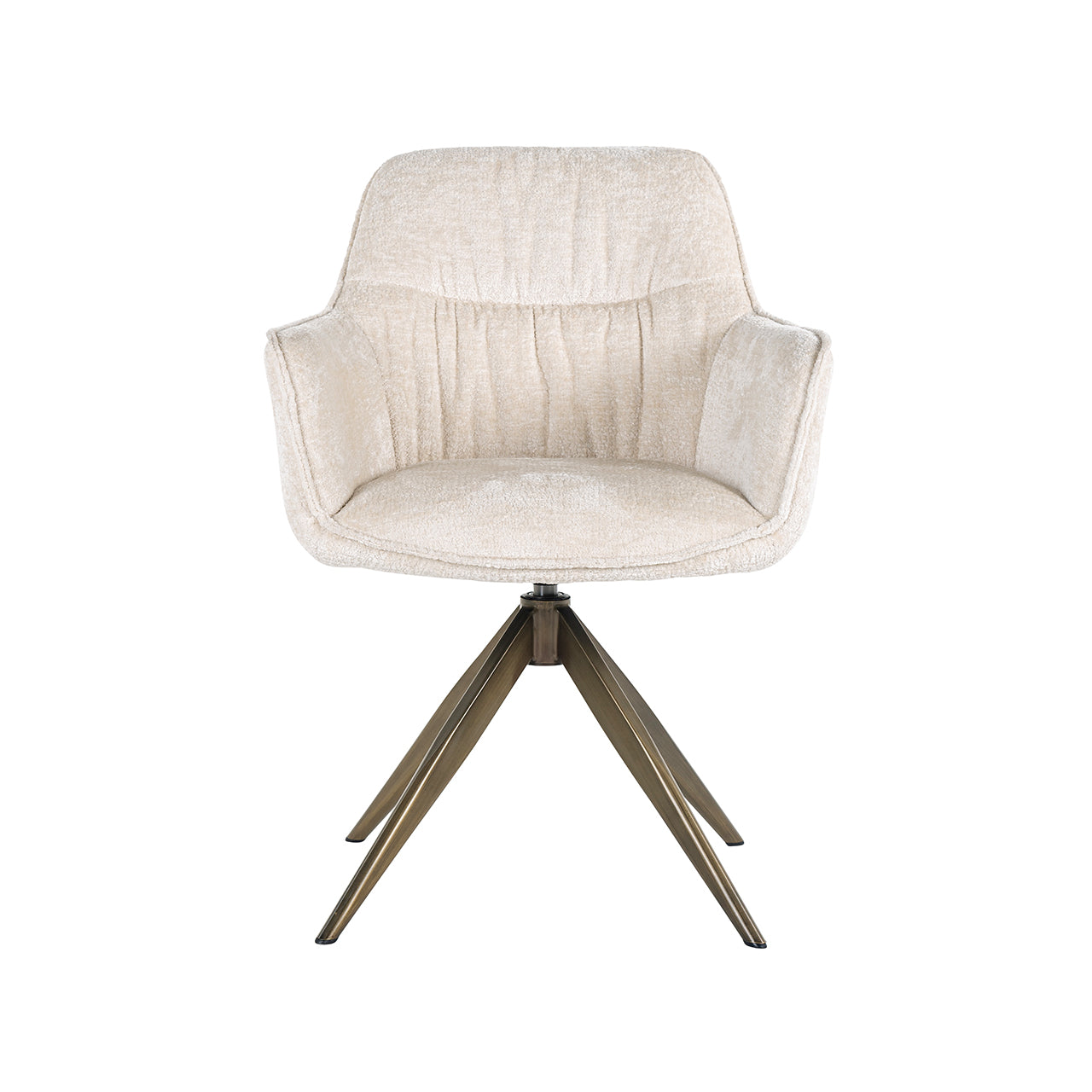 Swivel chair Aline - white chenille velvet fire retardant (FR-Bergen 900 white chenille)