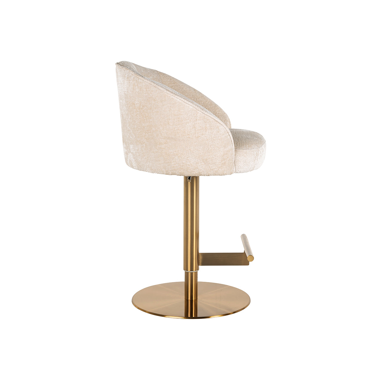 Bar/counter stool Zabi swivel white chenille (Bergen 900 white chenille)