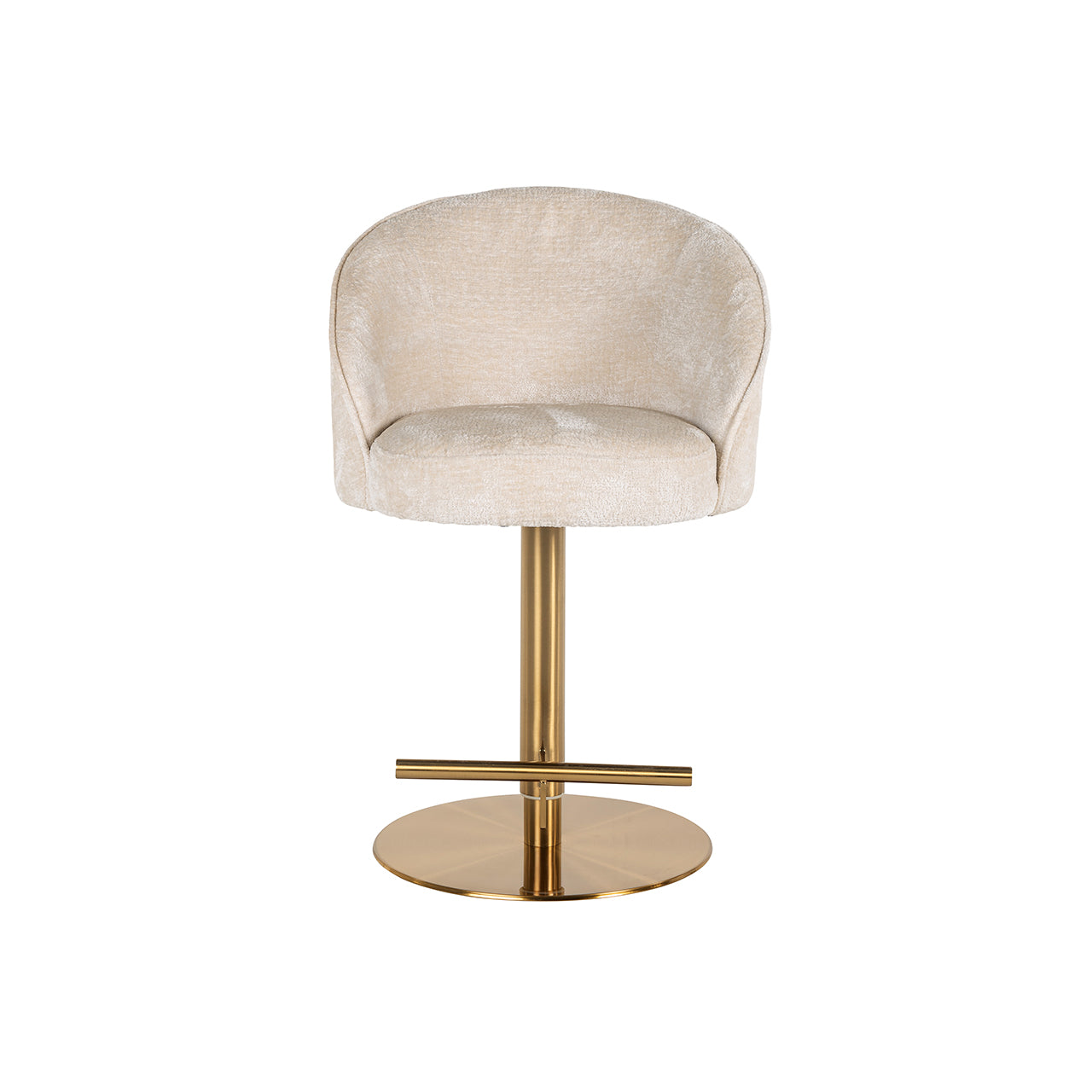 Bar/counter stool Zabi swivel white chenille (Bergen 900 white chenille)