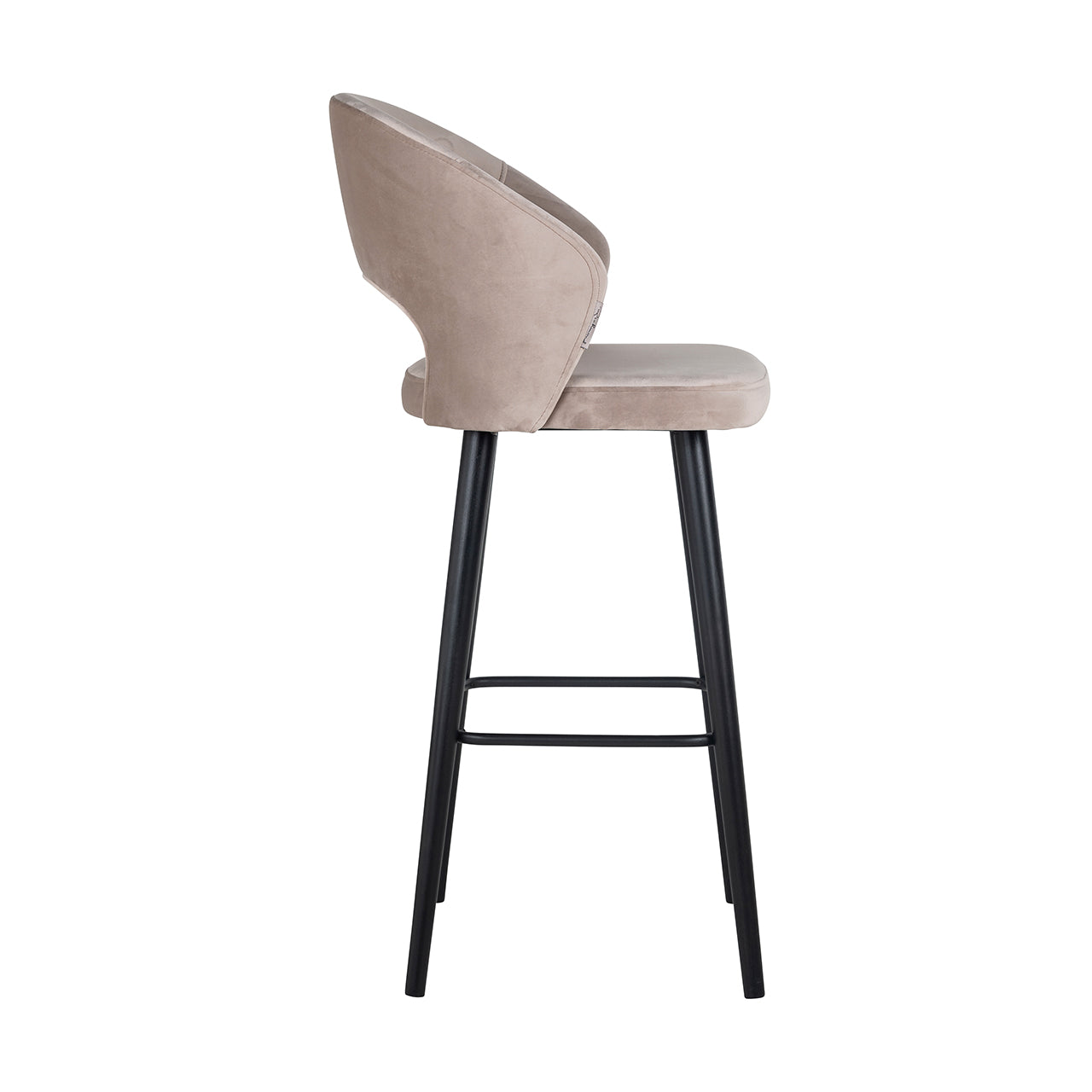 Bar stool Savoy khaki velvet (Quartz Khaki 903)