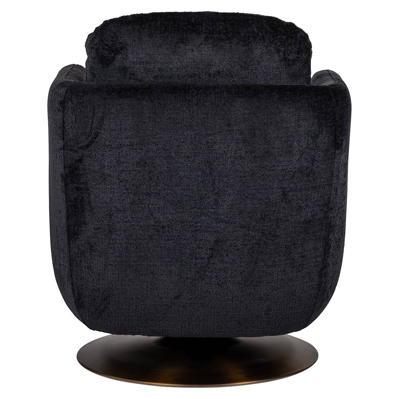 Swivel lounge chair Turner black chenille (Bergen 809 black chenille)